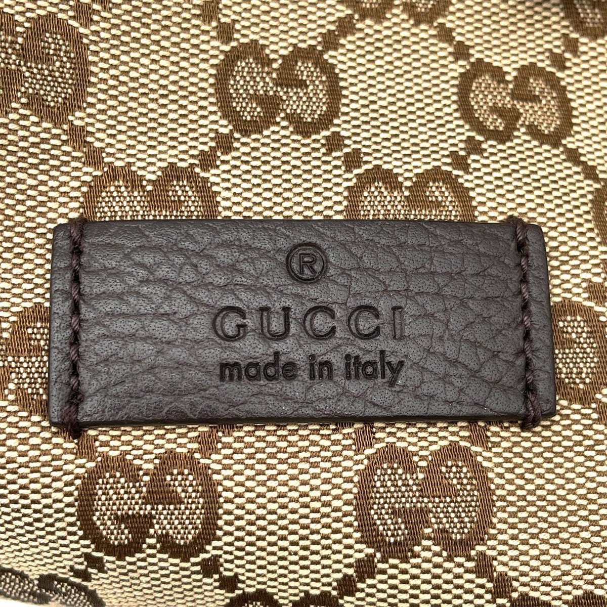 Gucci Brown Gg Canvas Leather Backpack (Pre-Owned)