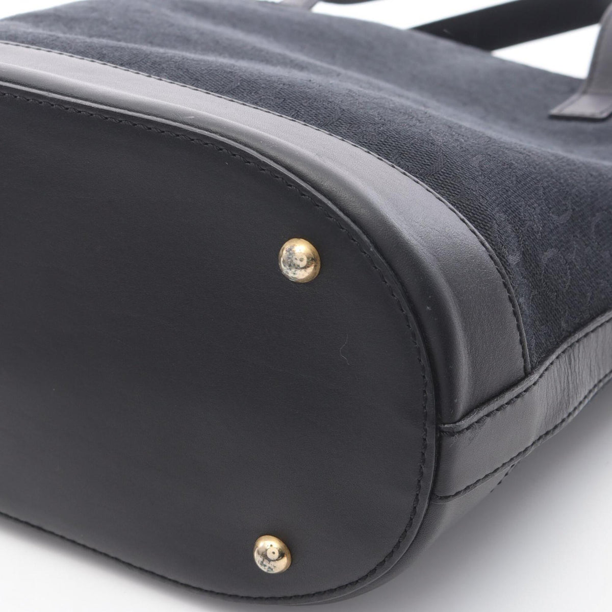 Celine Black Canvas Leather Handbag Shoulder Bag (Pre-Owned)