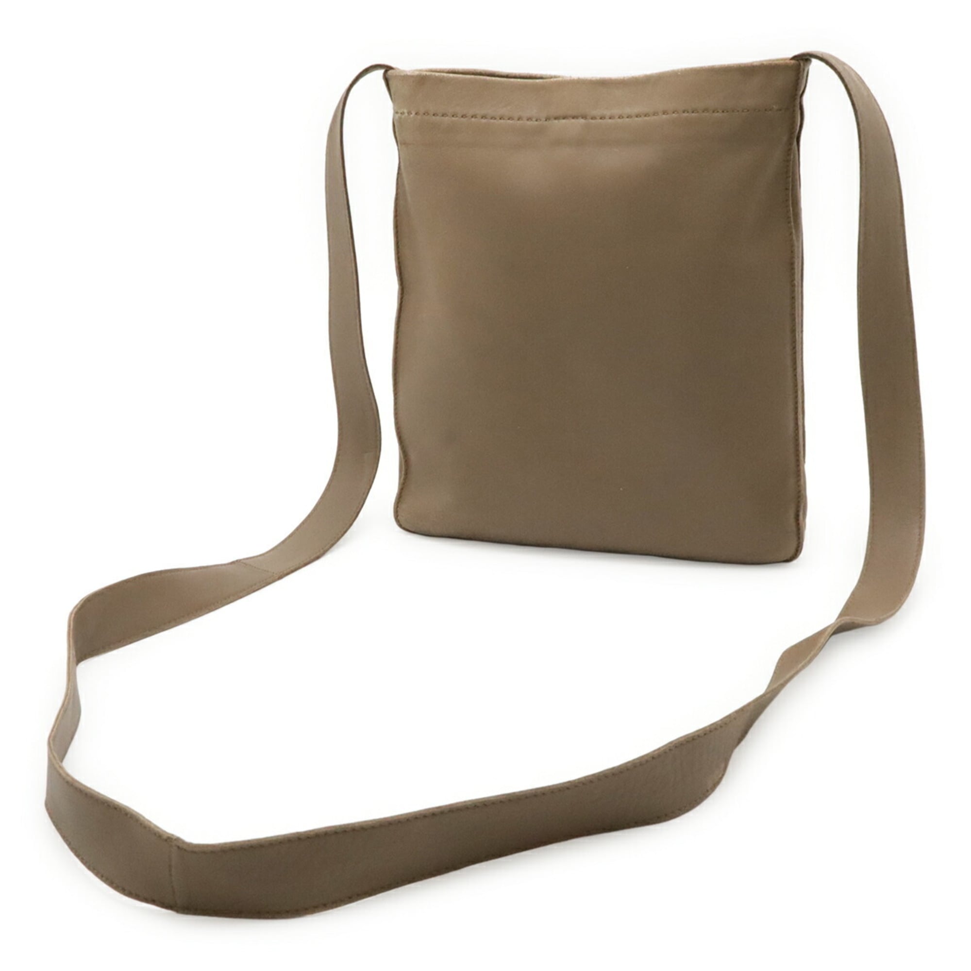 Hermes Etoupe Gray Agneau Milo Pochette Shoulder Bag (Pre-Owned)