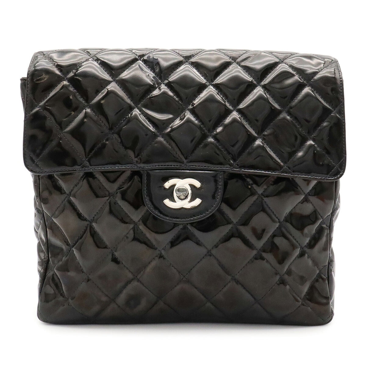 Chanel Black Patent Leather Backpack (Pre-Owned)