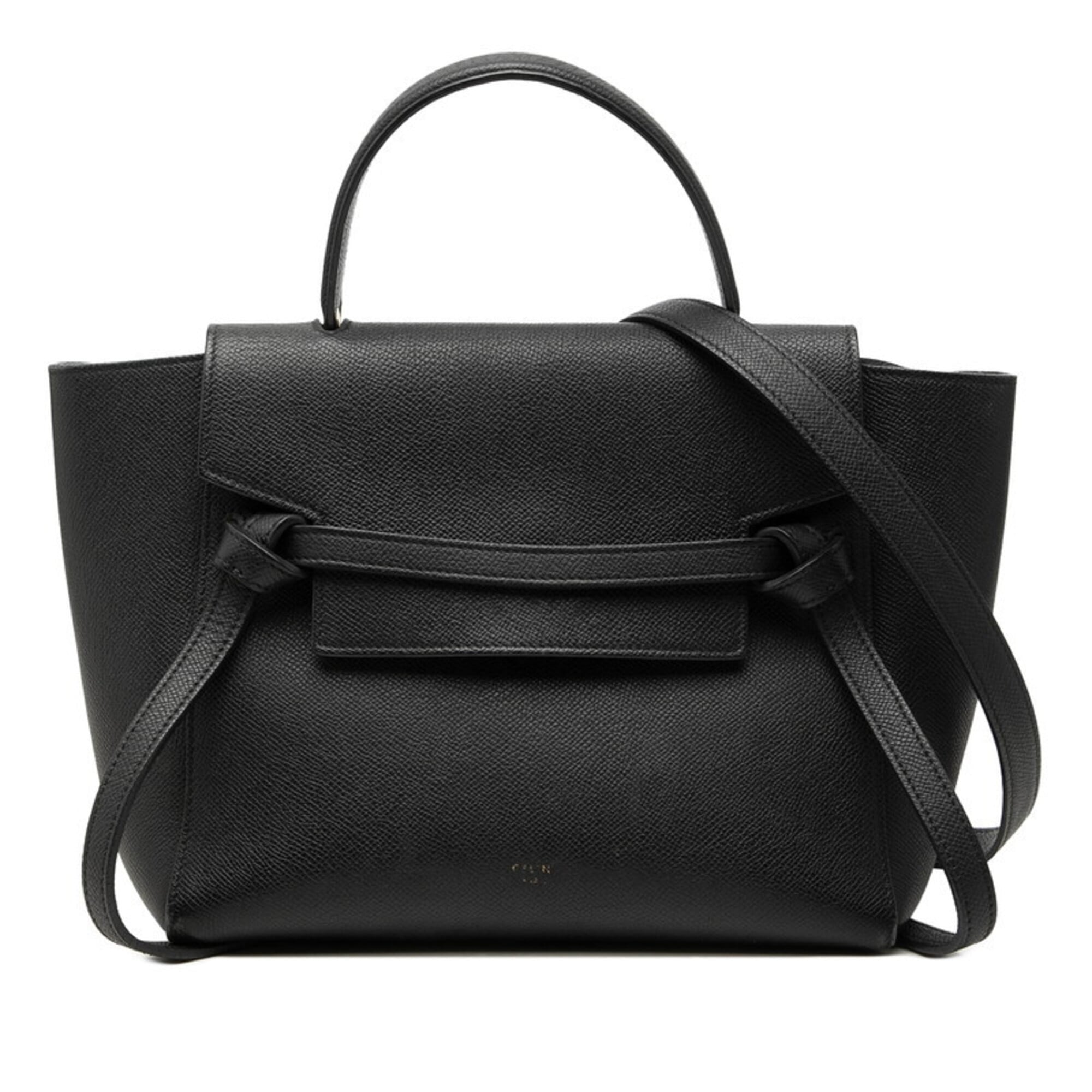 Celine Black Leather Handbag Shoulder Bag (Pre-Owned)