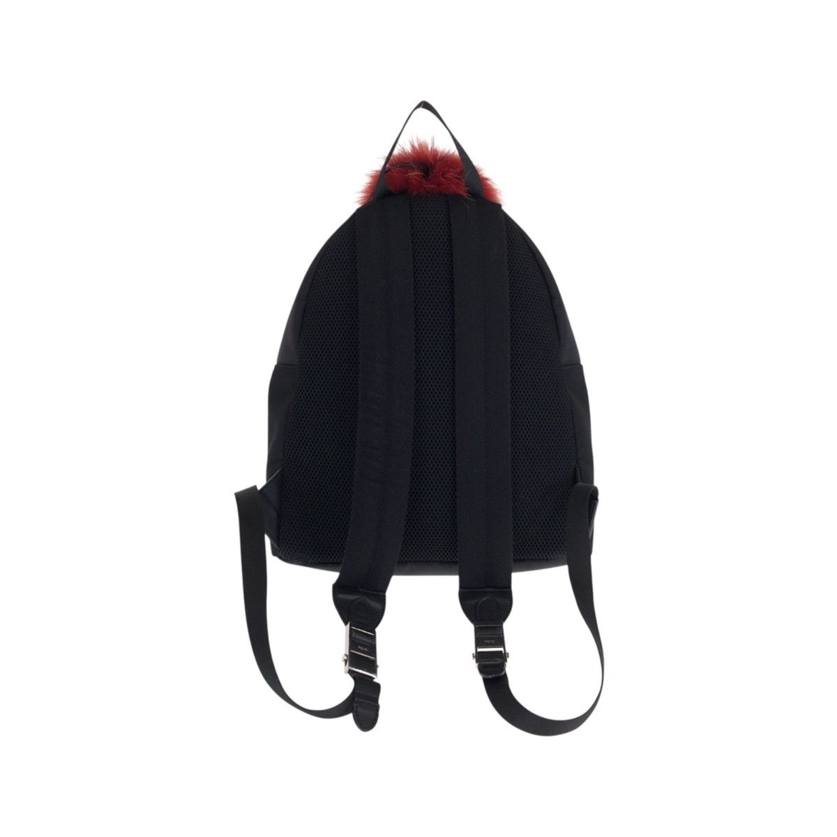 Fendi Black Pink Red Nylon Leather Backpack (Pre-Owned)