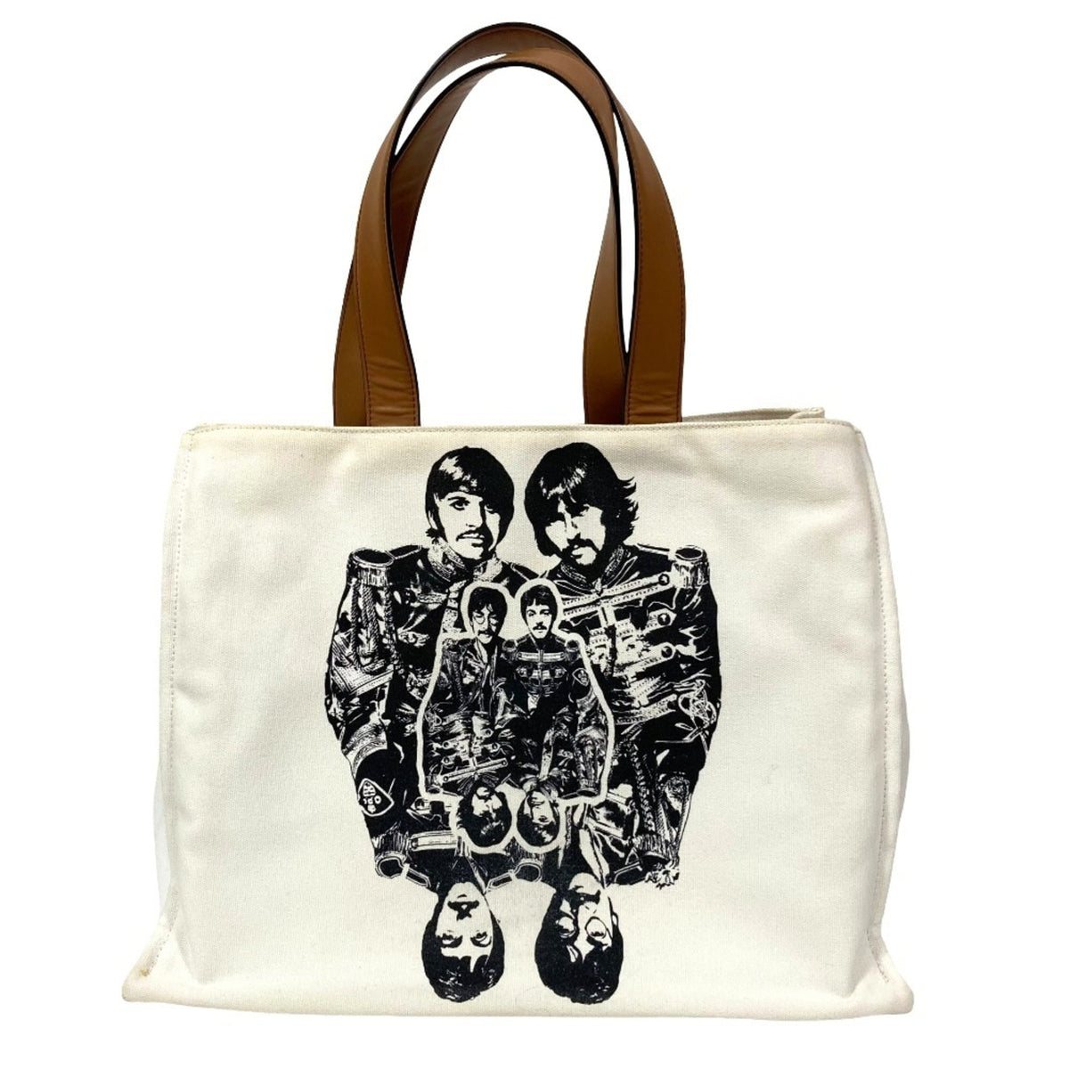 Stella Mccartney White Yellow Canvas Tote Bag (Pre-Owned)