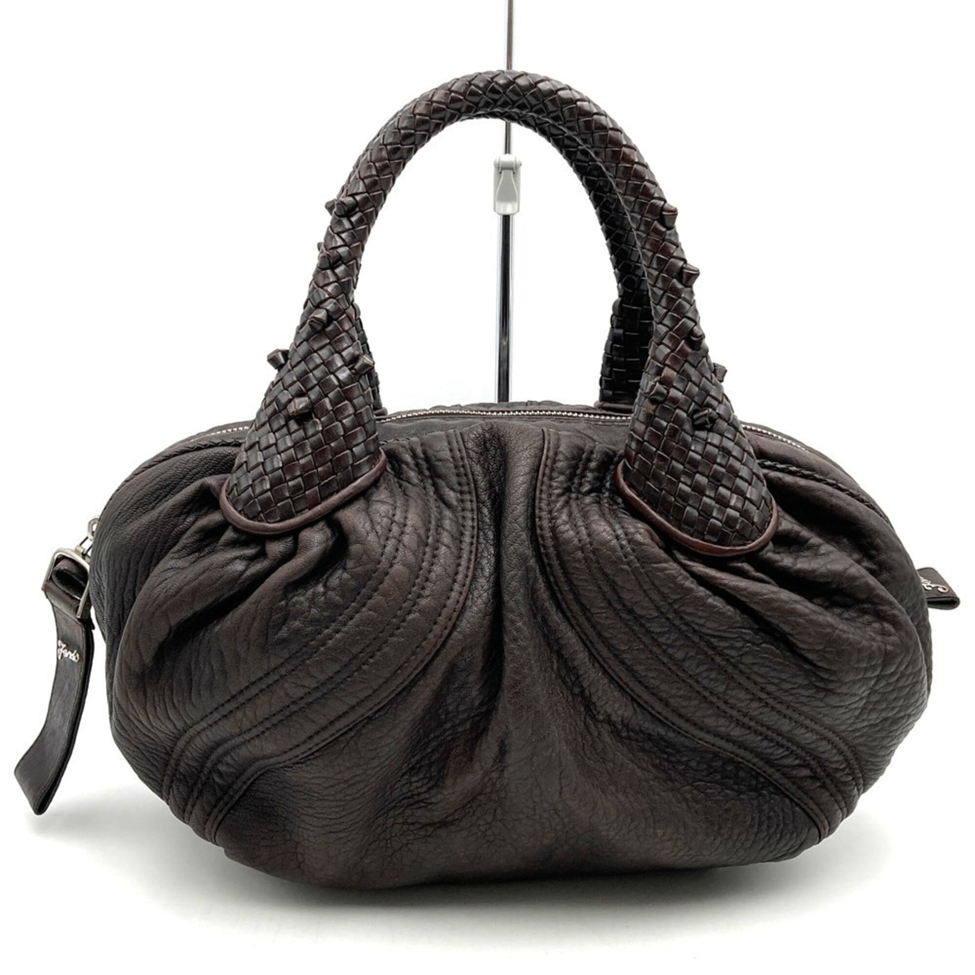 Fendi Spy Brown Leather Handbag (Pre-Owned)