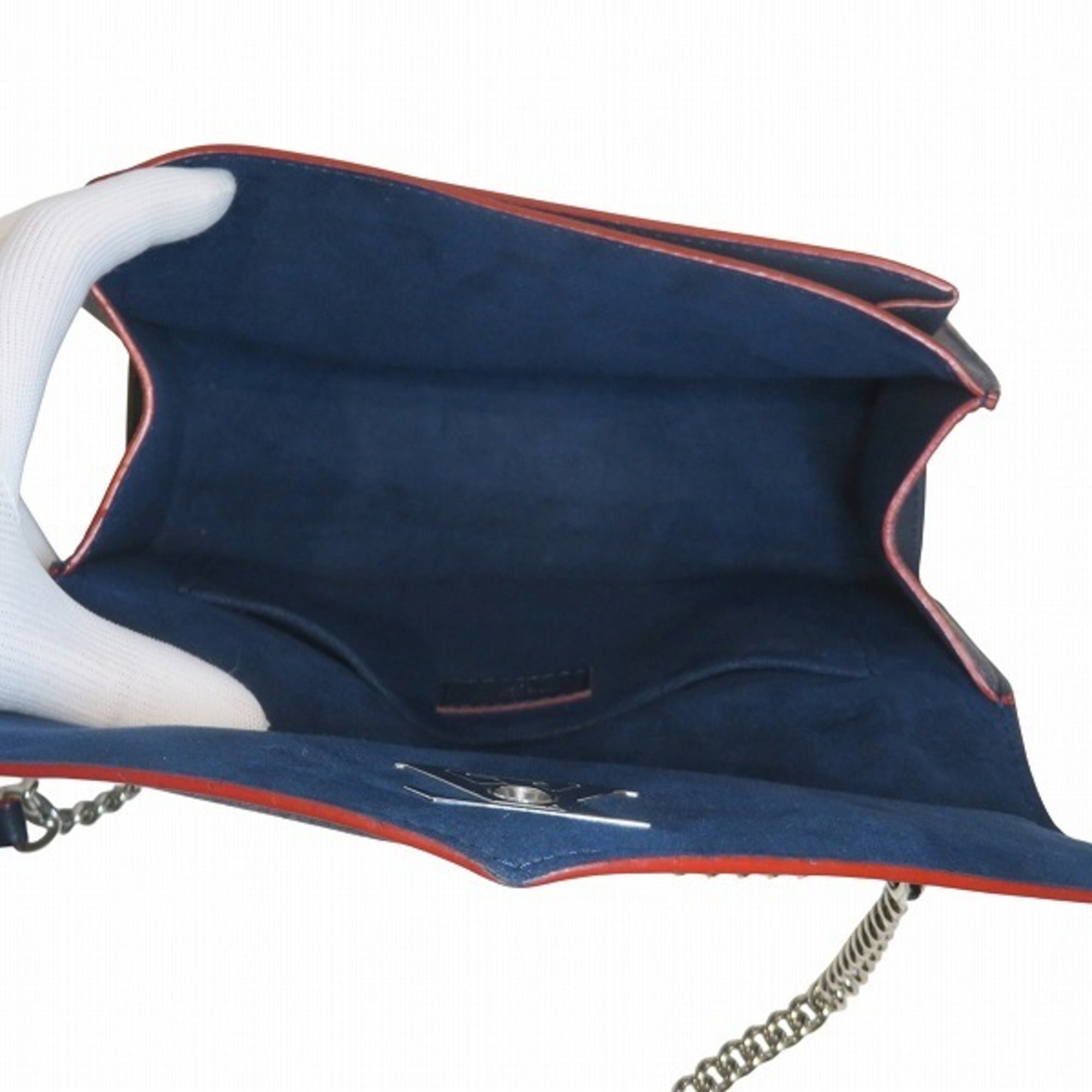 Louis Vuitton Marine Rouge Leather Handbag Shoulder Bag (Pre-Owned)