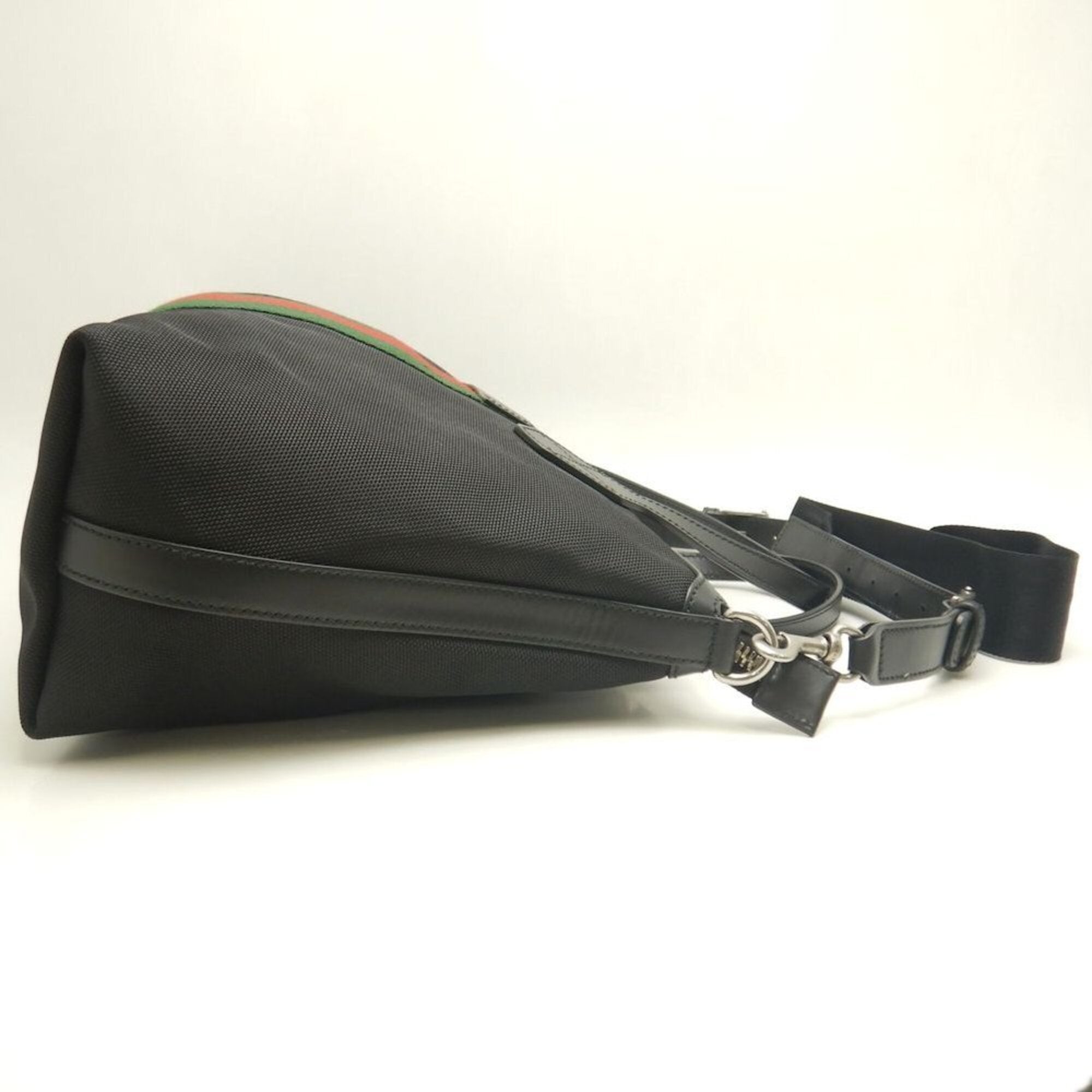 Gucci Black Canvas Leather Tote Bag (Pre-Owned)