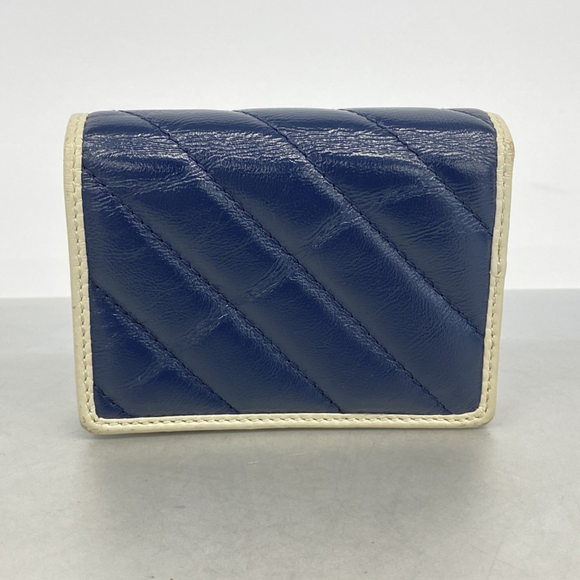 Gucci Navy White Leather Wallet (Bi-Fold) (Pre-Owned)