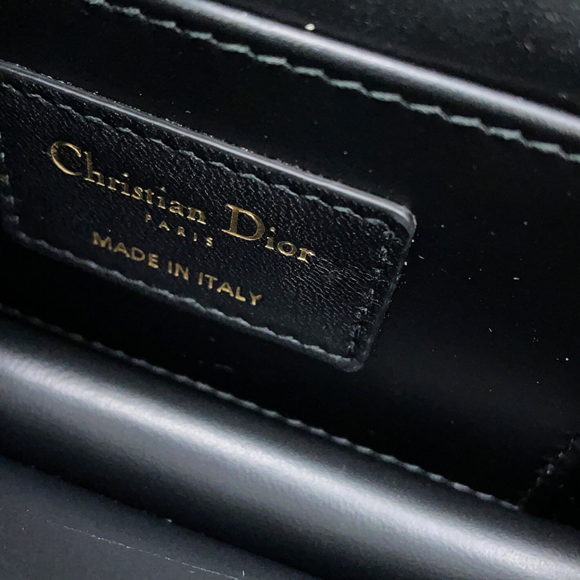 Christian Dior Black Leather Handbag Shoulder Bag (Pre-Owned)