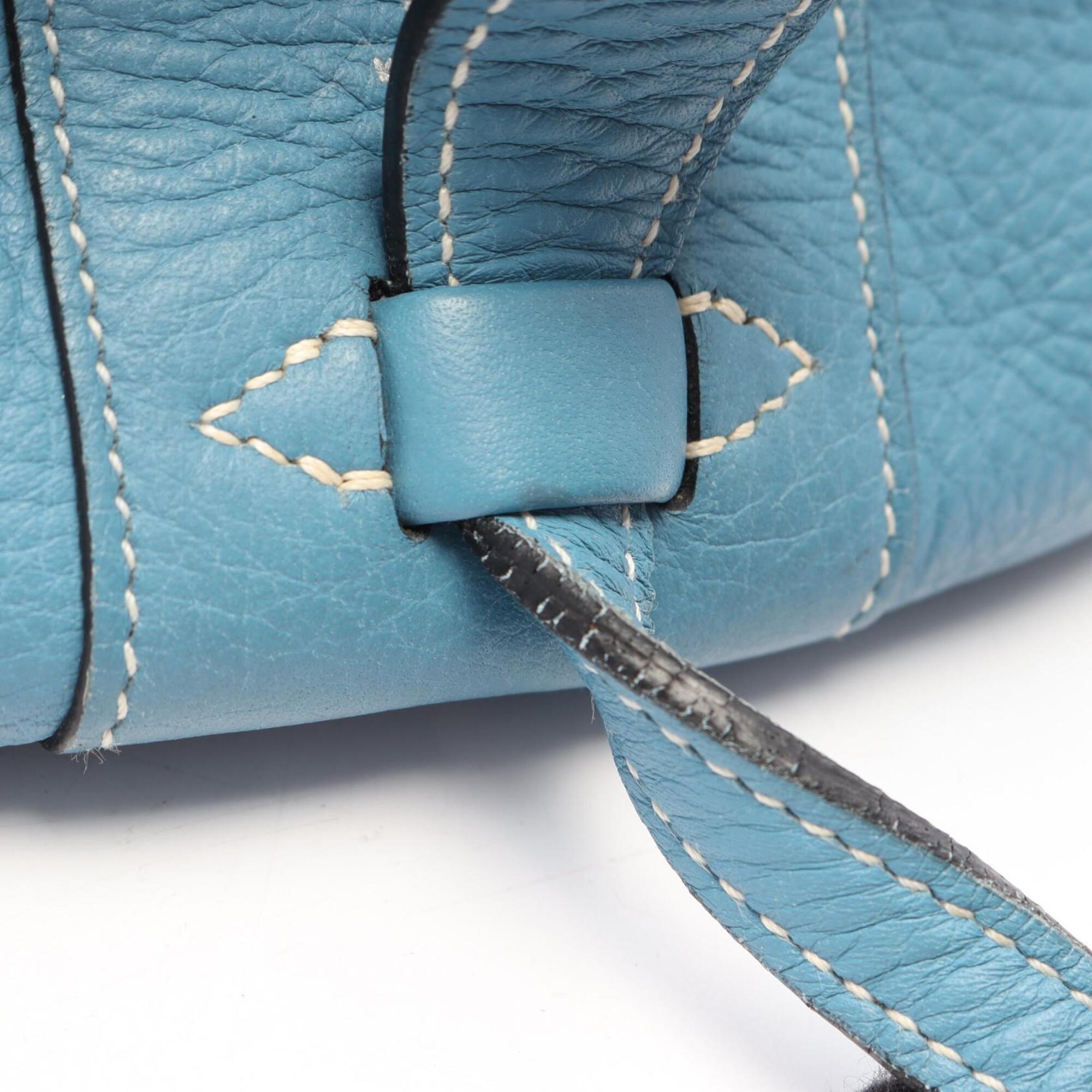 Hermes Blue Taurillon Clemence Leather Handbag (Pre-Owned)