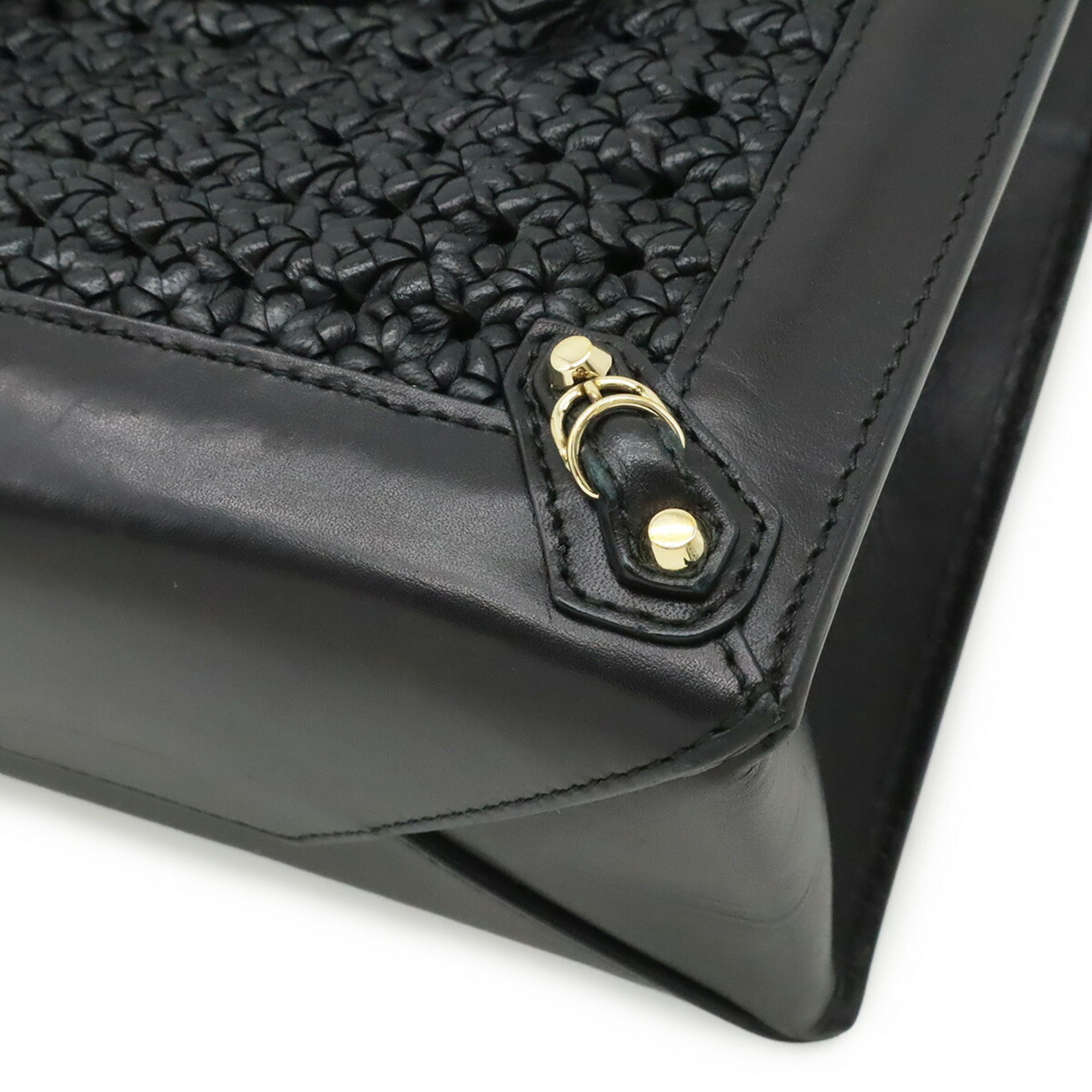 Balenciaga Black Leather Handbag Shoulder Bag (Pre-Owned)