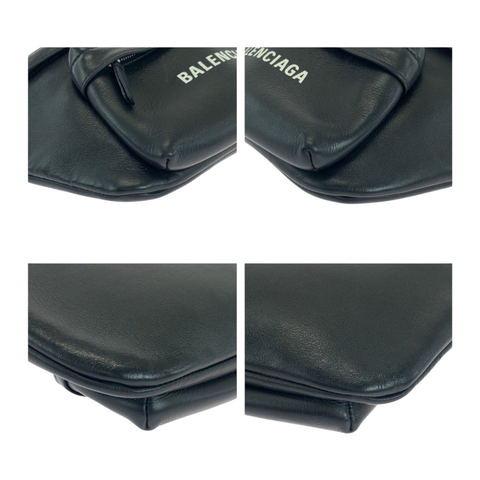 Balenciaga Black Leather Fanny Pack Sling Bag (Pre-Owned)