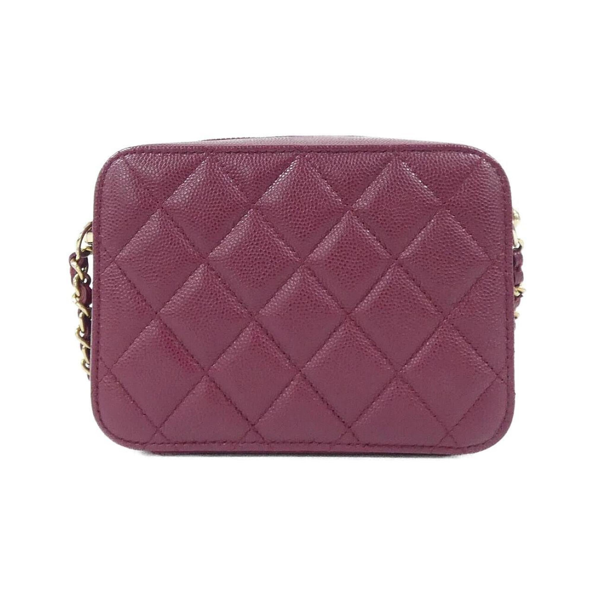 Chanel Bordeaux Grained Calfskin Shoulder Bag (Pre-Owned)