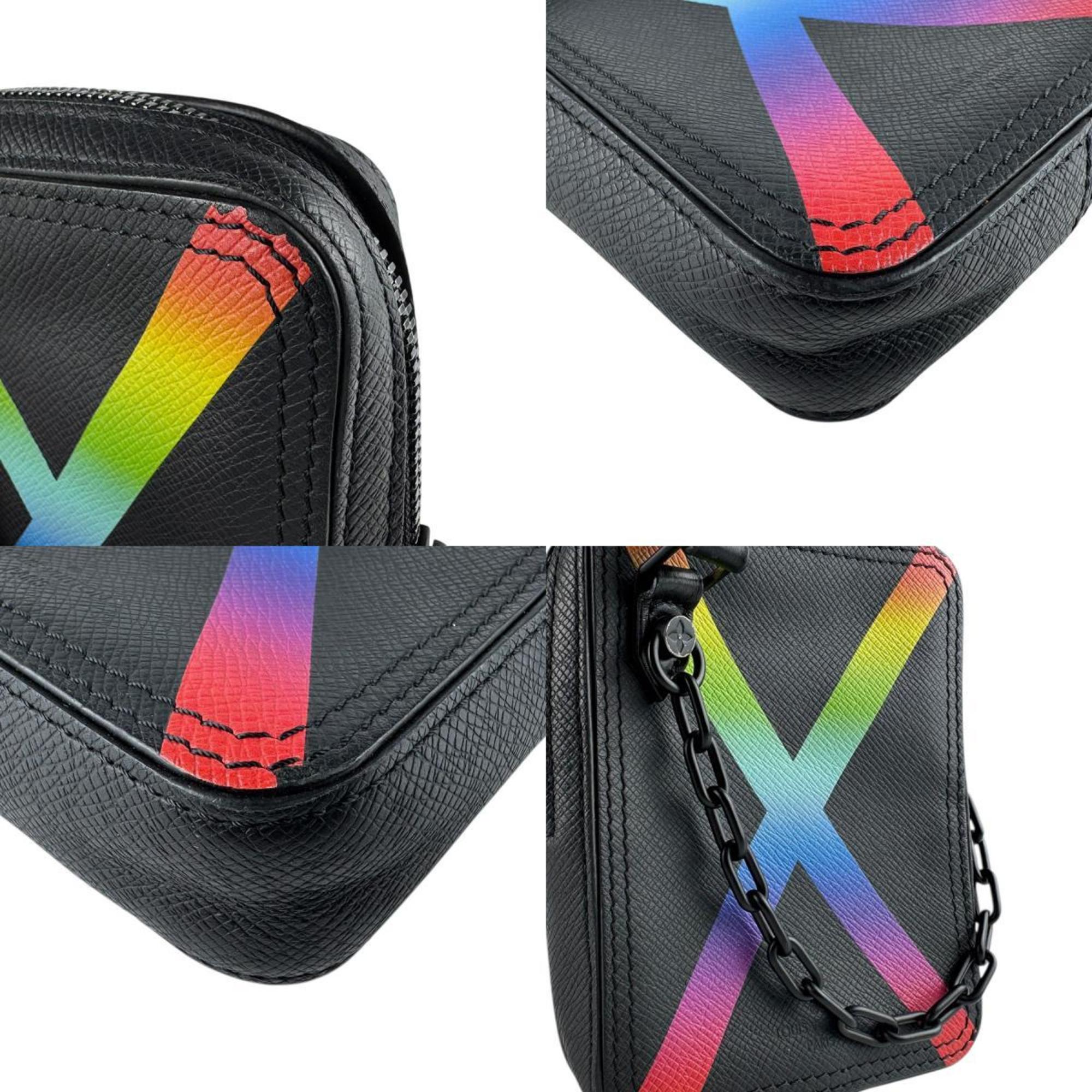 Louis Vuitton Multi-Color Noir Taiga Leather Shoulder Bag (Pre-Owned)