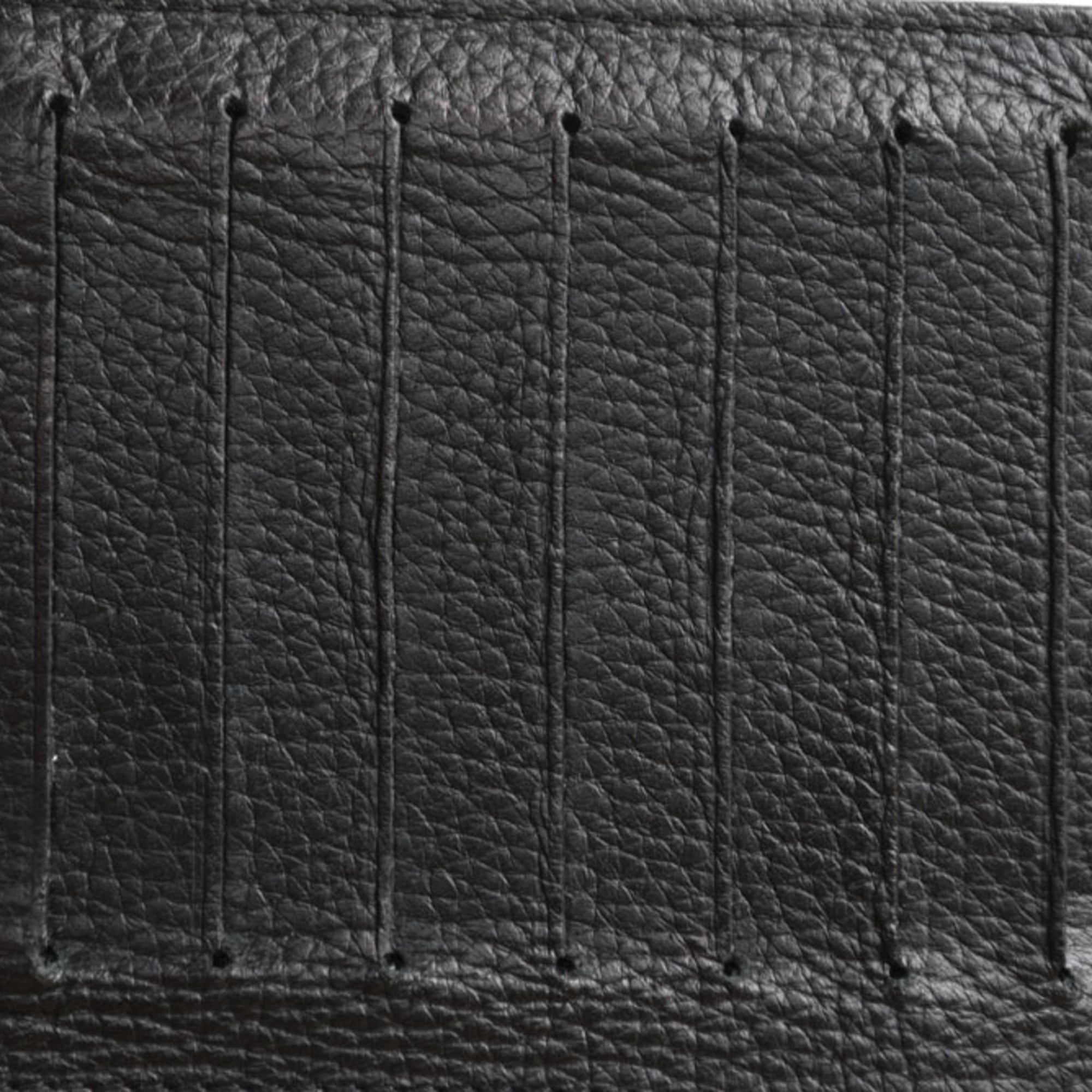 Chanel Black Leather Long Wallet (Bi-Fold) (Pre-Owned)