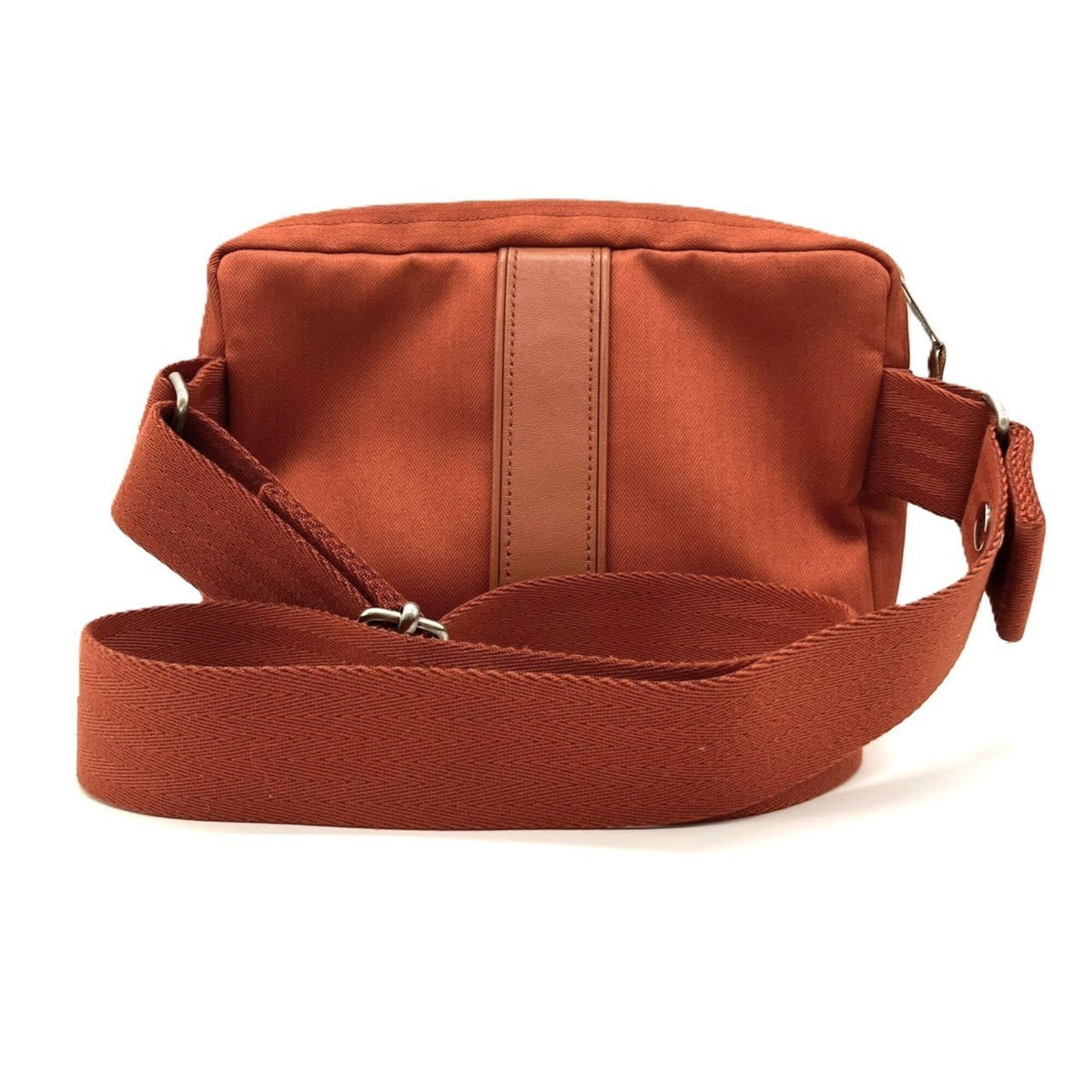 Hermes Acapulco Orange Toile Chevron Leather Fanny Pack Pochette (Pre-Owned)