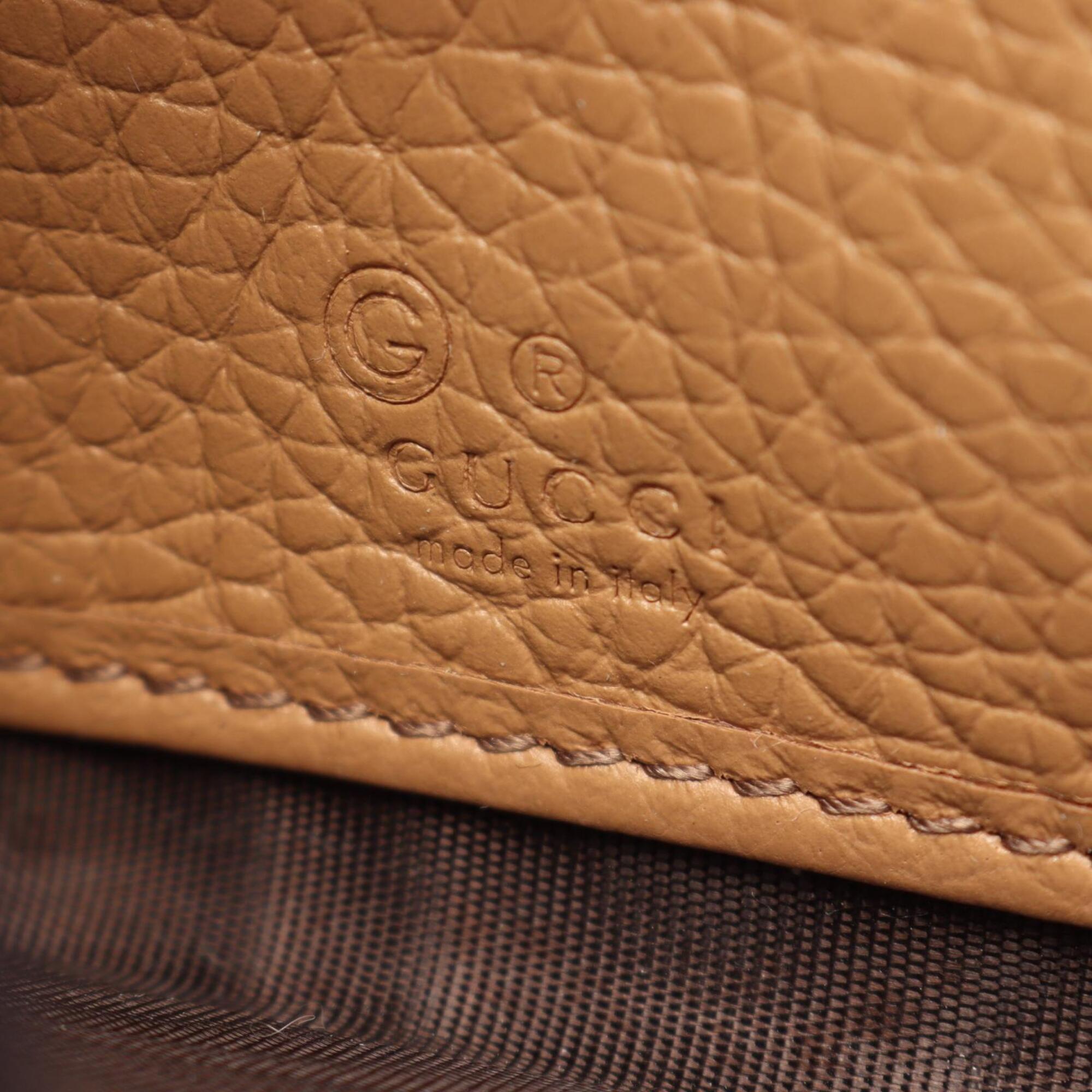 Gucci Brown Leather Long Wallet (Bi-Fold) (Pre-Owned)