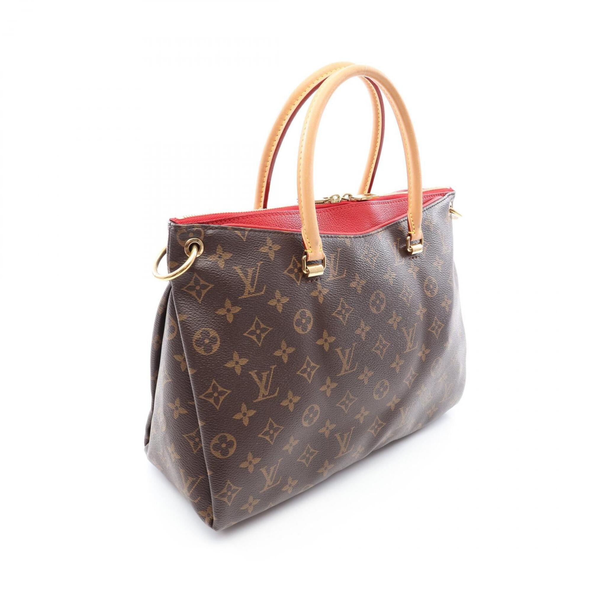 Louis Vuitton Brown Monogram Red Color Coated Canvas Handbag (Pre-Owned)