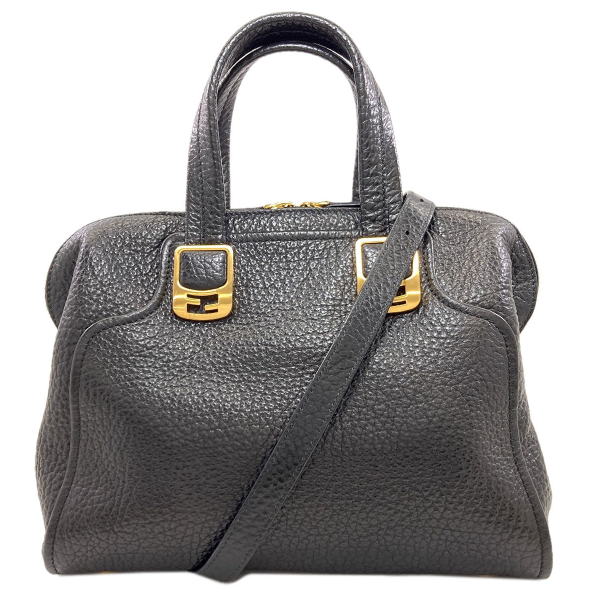 Fendi Chameleon Black Leather Tote Bag (Pre-Owned)