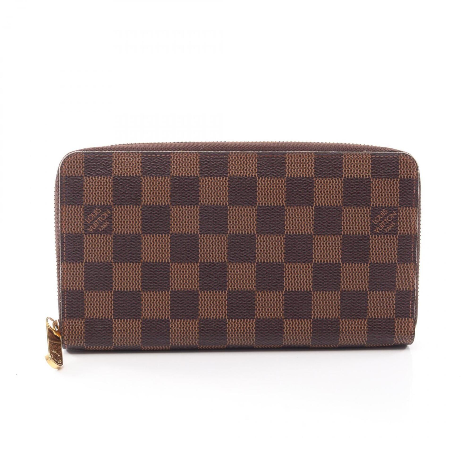 Louis Vuitton Brown Leather Pvc Long Wallet (Bi-Fold) (Pre-Owned)