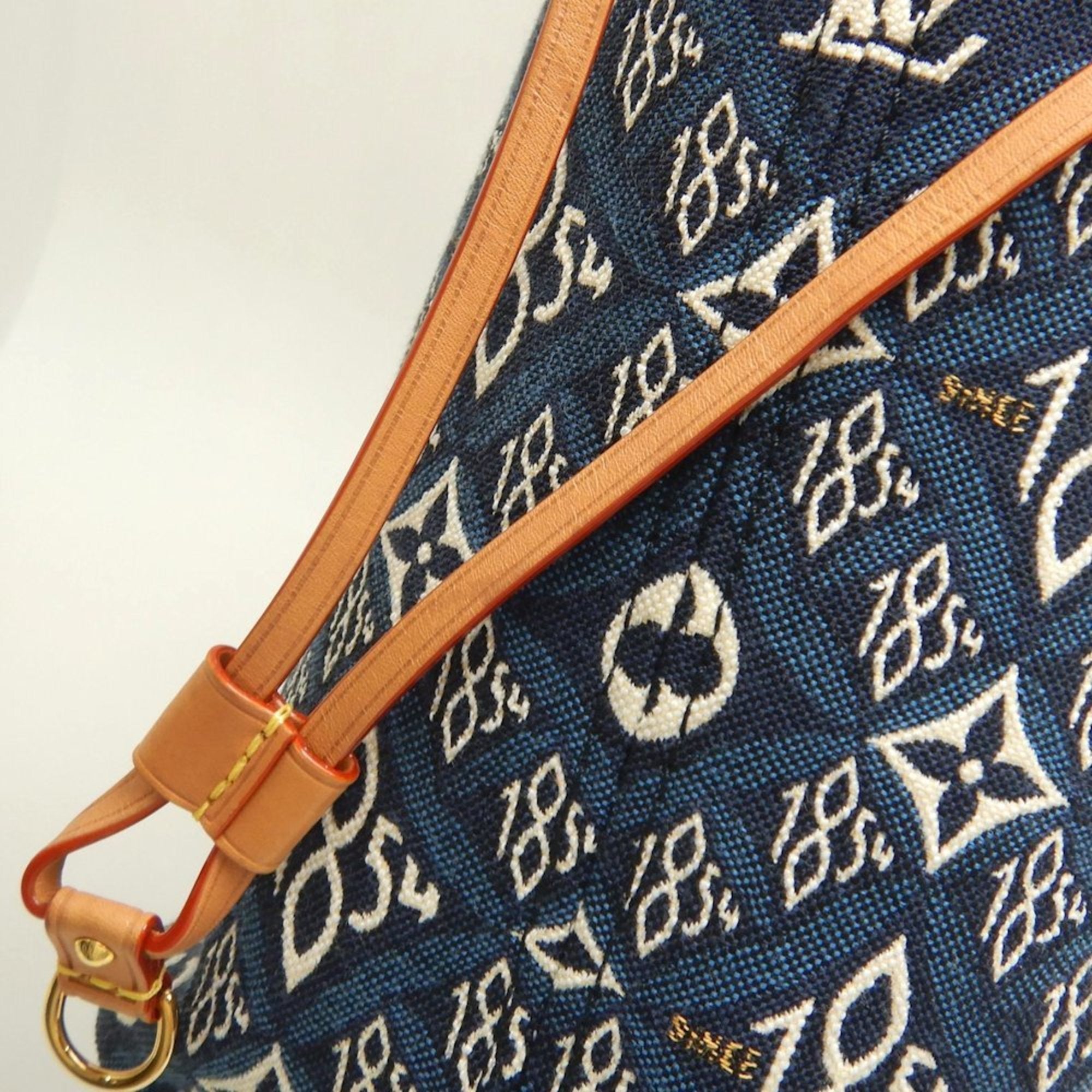 Louis Vuitton Blue Monogram Monogram Cotton Canvas Leather Tote Bag (Pre-Owned)