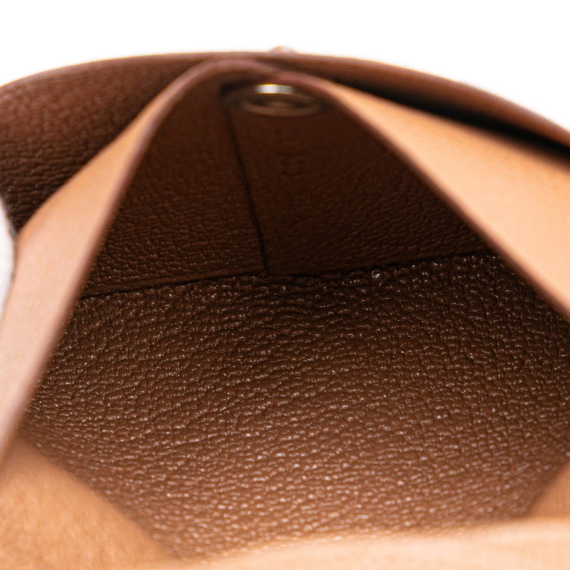 Hermes Bastia Brown Epsom Leather Coin Purse/Coin Case (Pre-Owned)