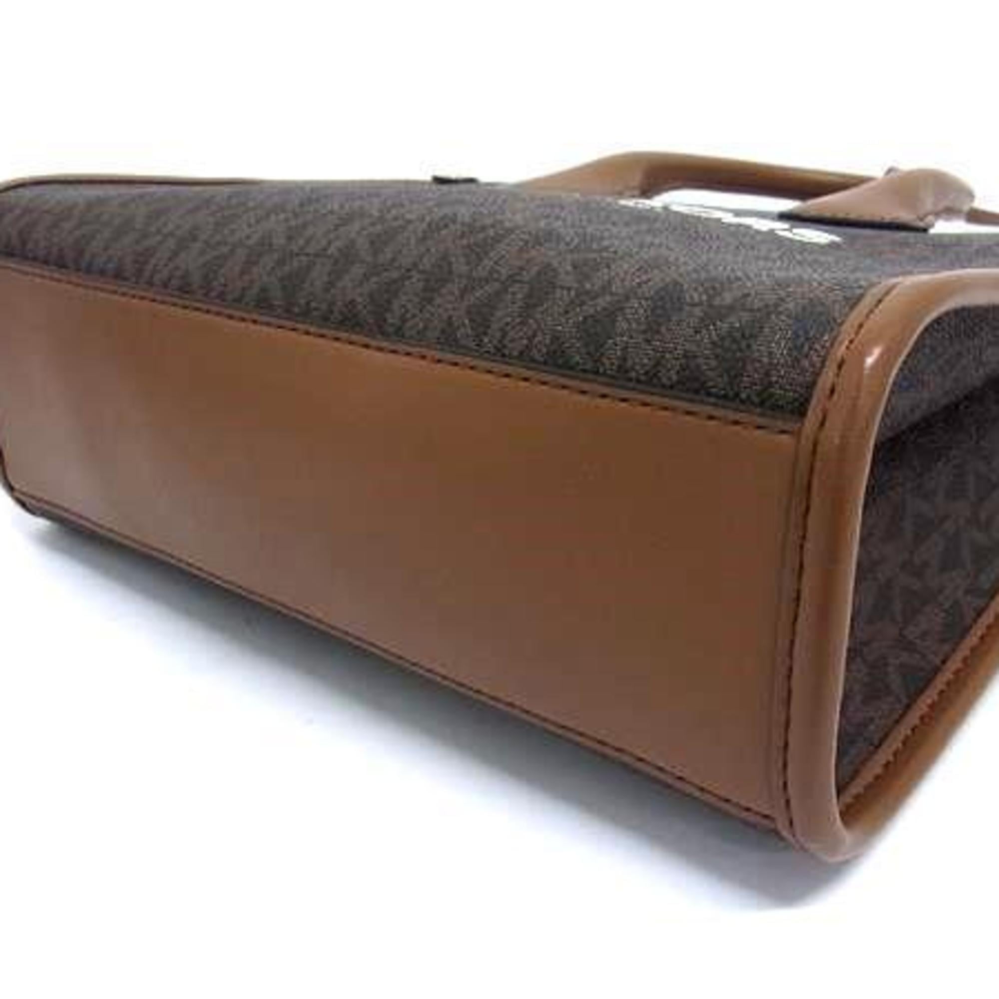 Michael Kors Brown Pvc Leather Handbag Shoulder Bag Tote Bag (Pre-Owned)