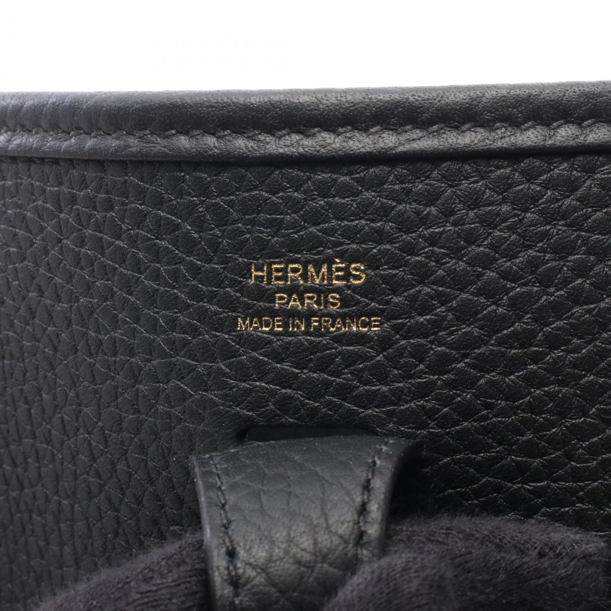 Hermes Black Taurillon Clemence Leather Handbag Shoulder Bag (Pre-Owned)