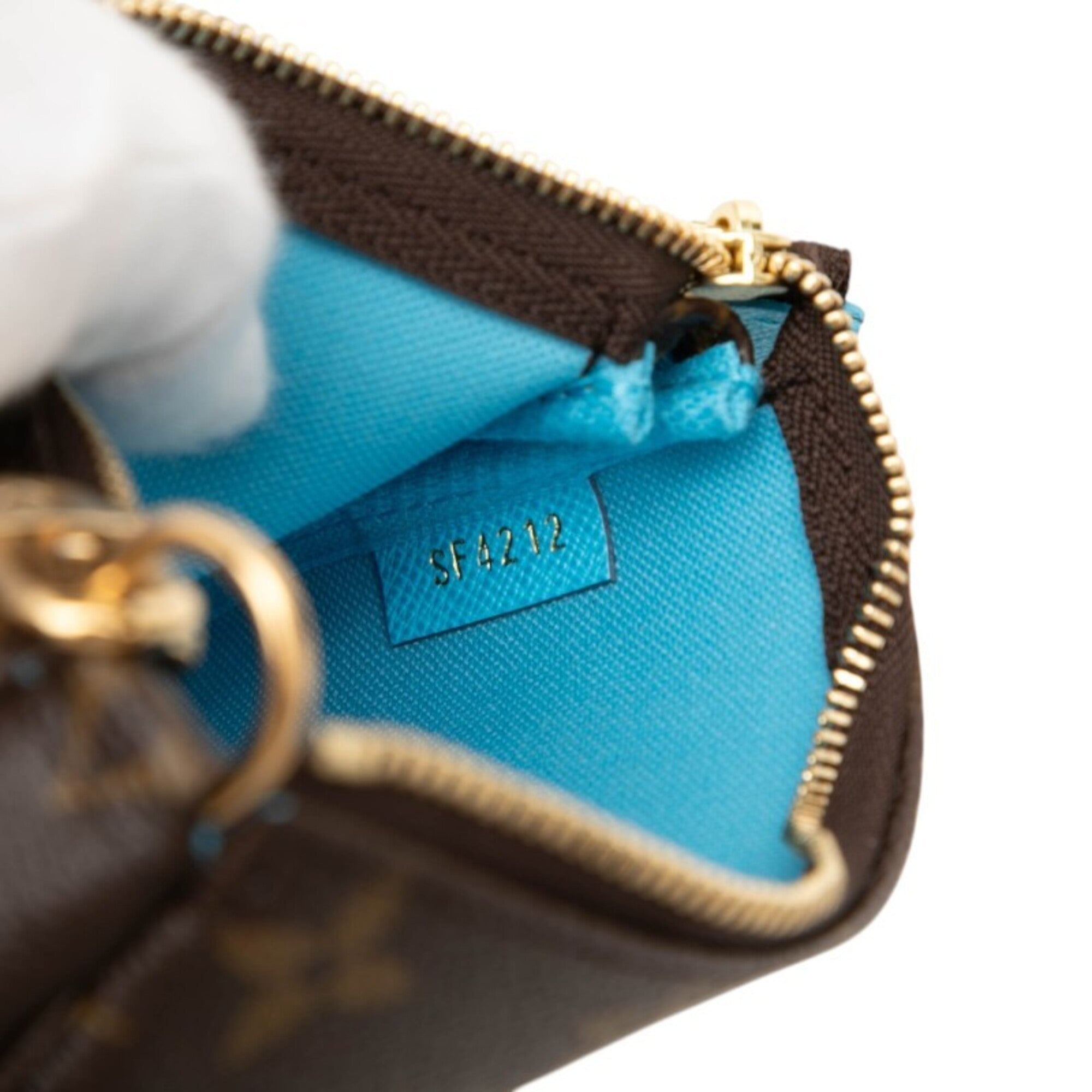Louis Vuitton Blue Brown Multi-Color Pvc Leather Handbag Pochette Pouch (Pre-Owned)