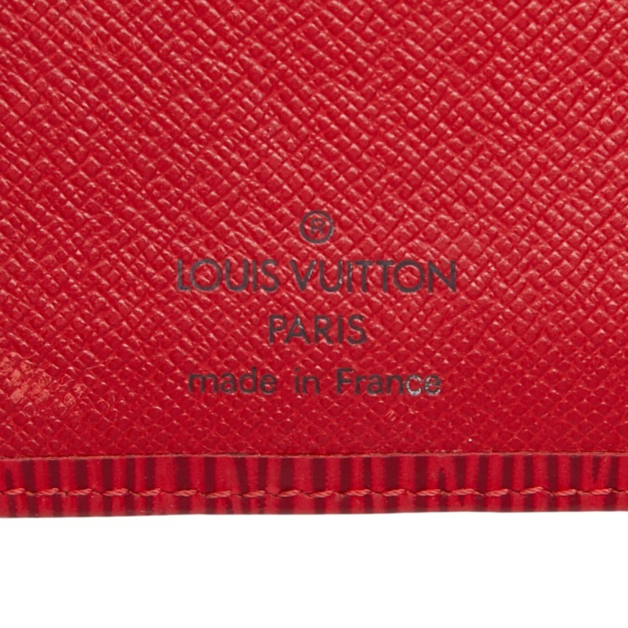 Louis Vuitton Castilian Red Leather Long Wallet (Bi-Fold) (Pre-Owned)