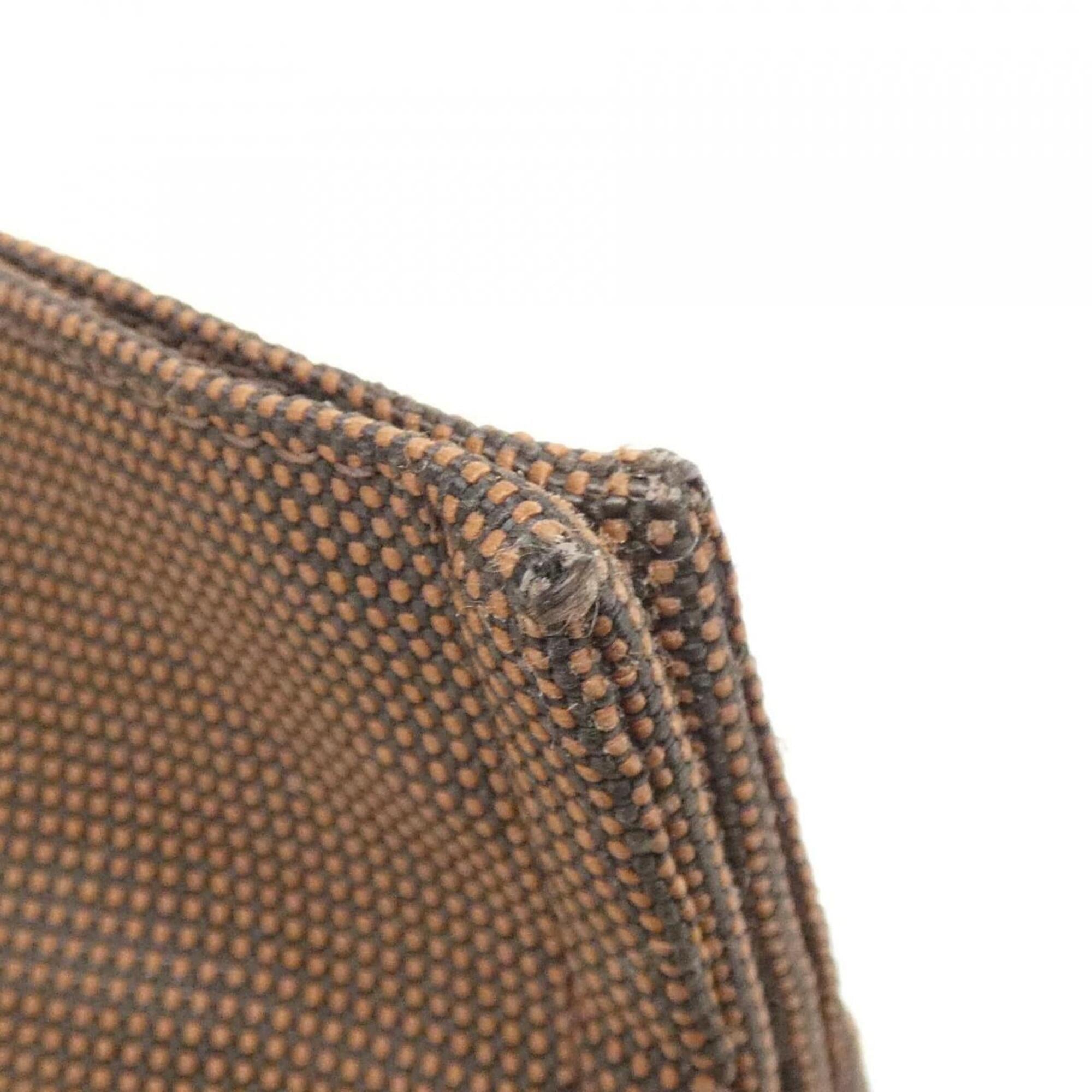 Hermes Her Line Brown Canvas Handbag (Pre-Owned)