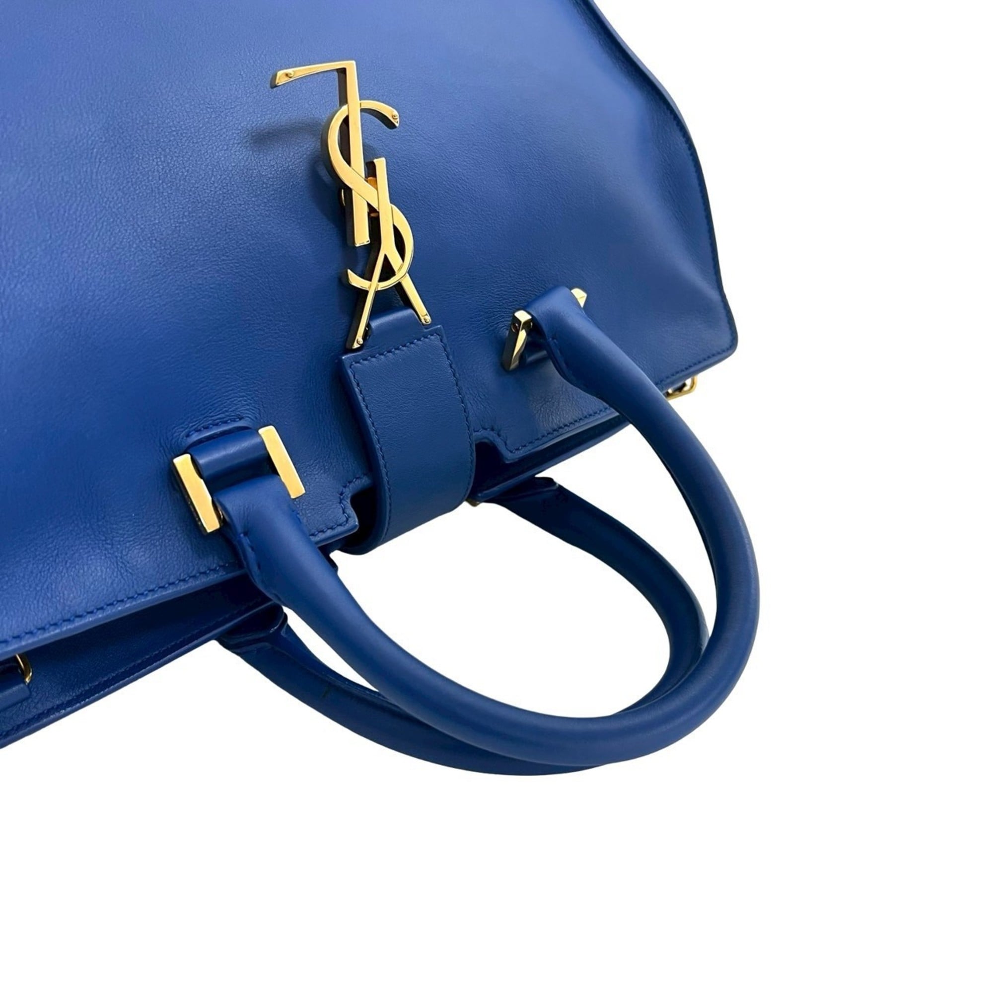 Yves Saint Laurent Blue Leather Handbag Shoulder Bag (Pre-Owned)