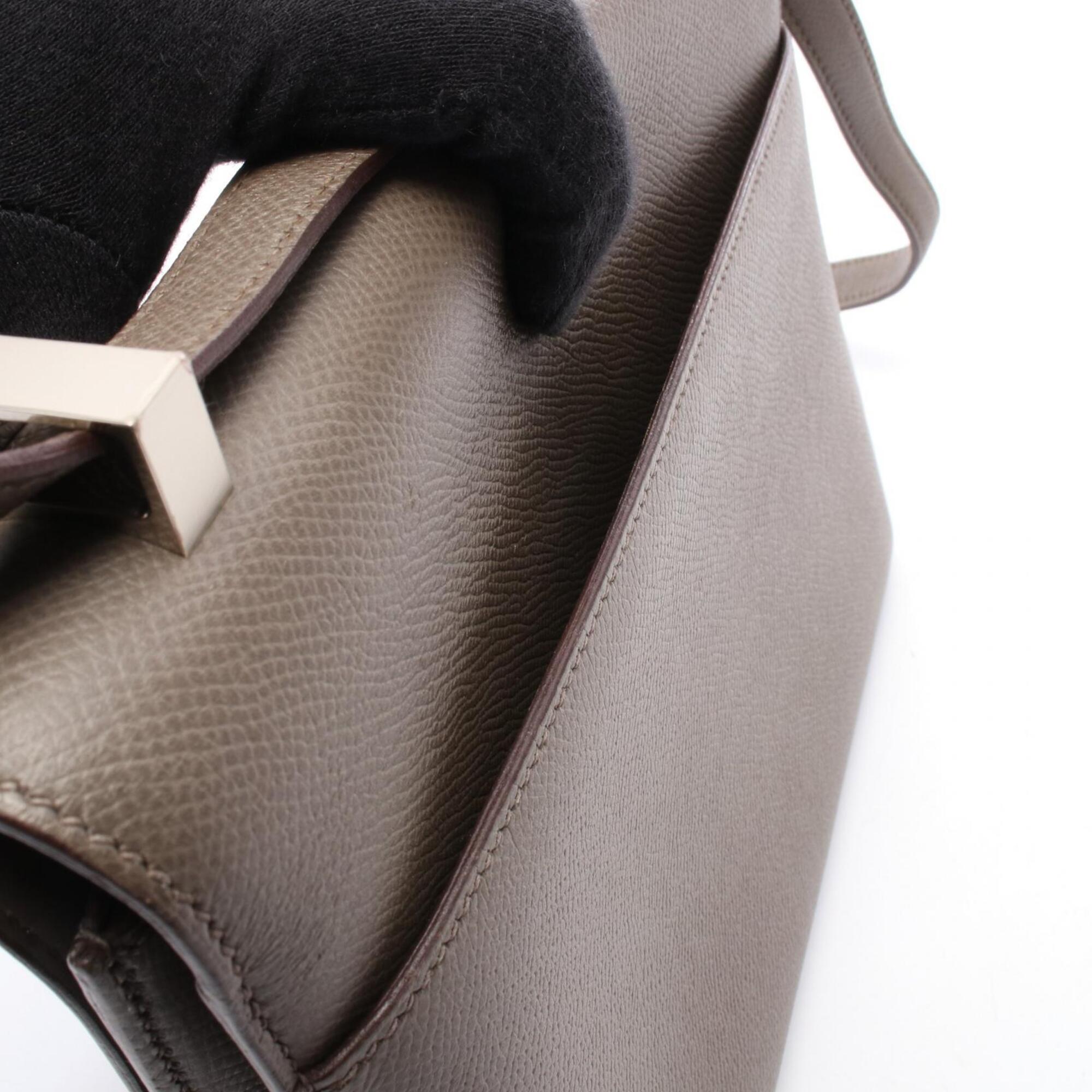 Hermes Etain Gray Epsom Leather Handbag Shoulder Bag (Pre-Owned)