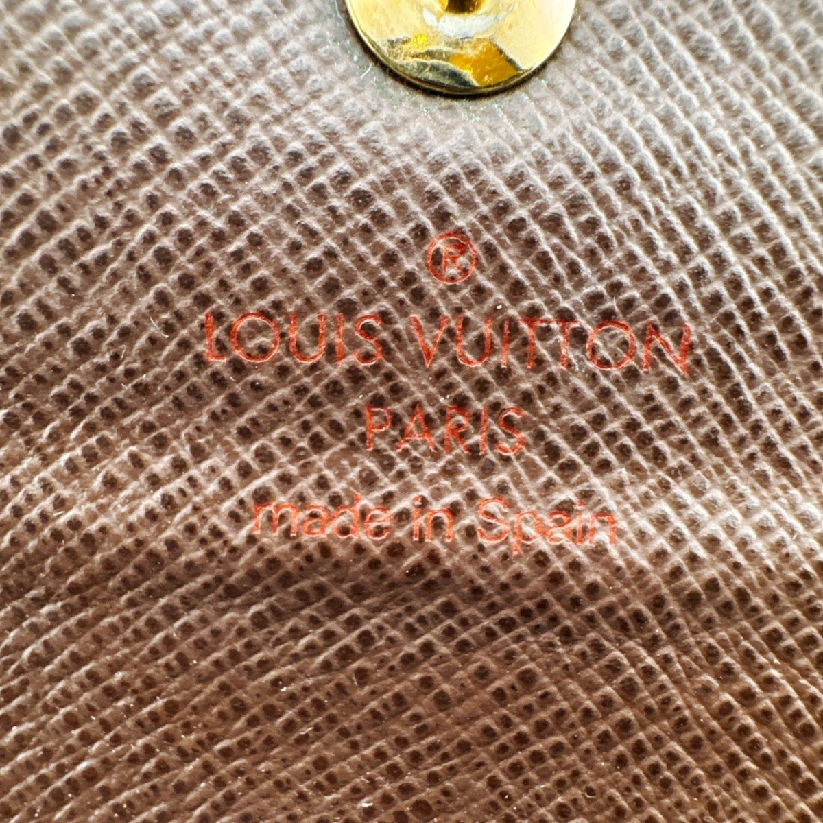 Louis Vuitton Damier Brown Leather Wallet (Tri-Fold) (Pre-Owned)