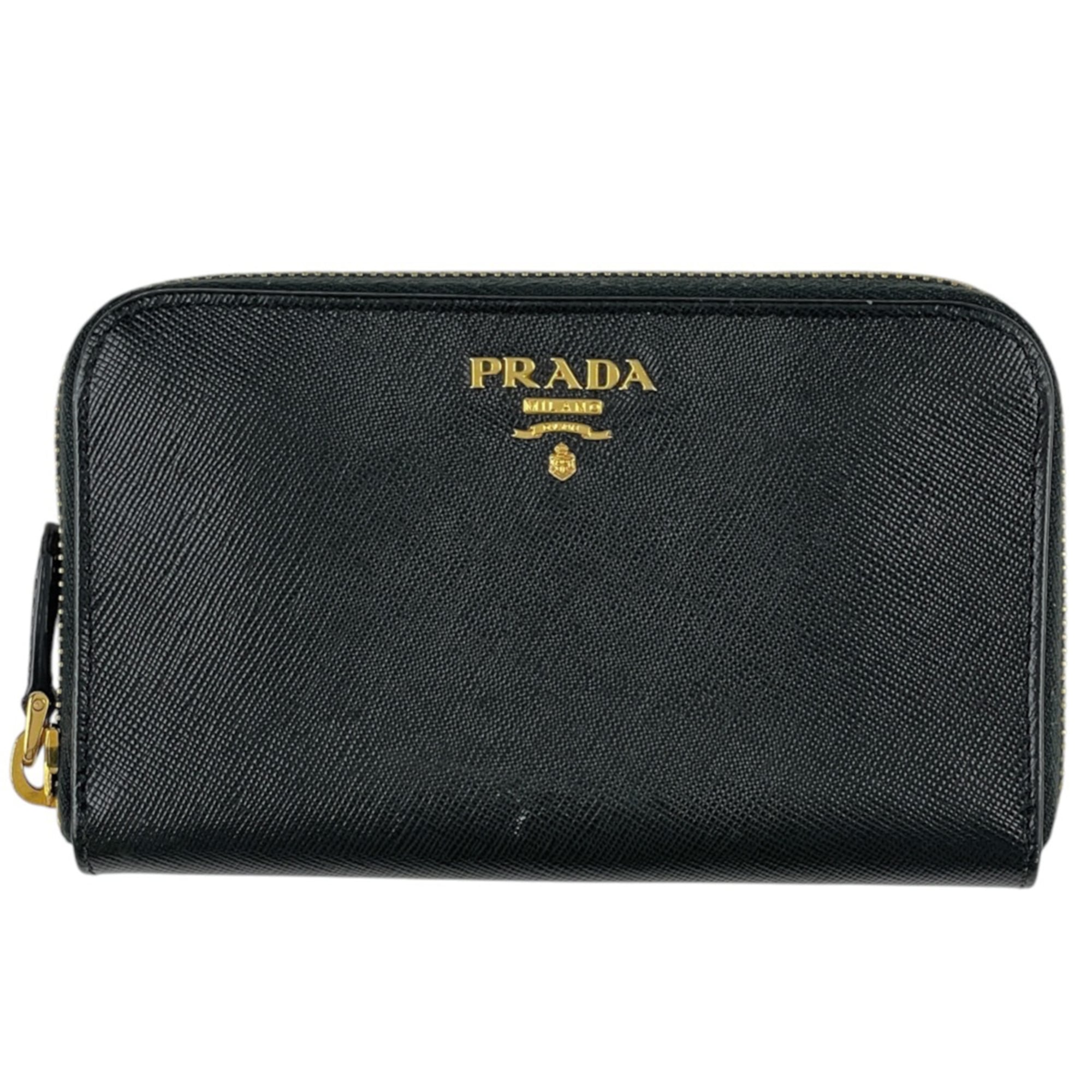 Prada Dark Green Leather Coin Purse/Coin Case (Pre-Owned)