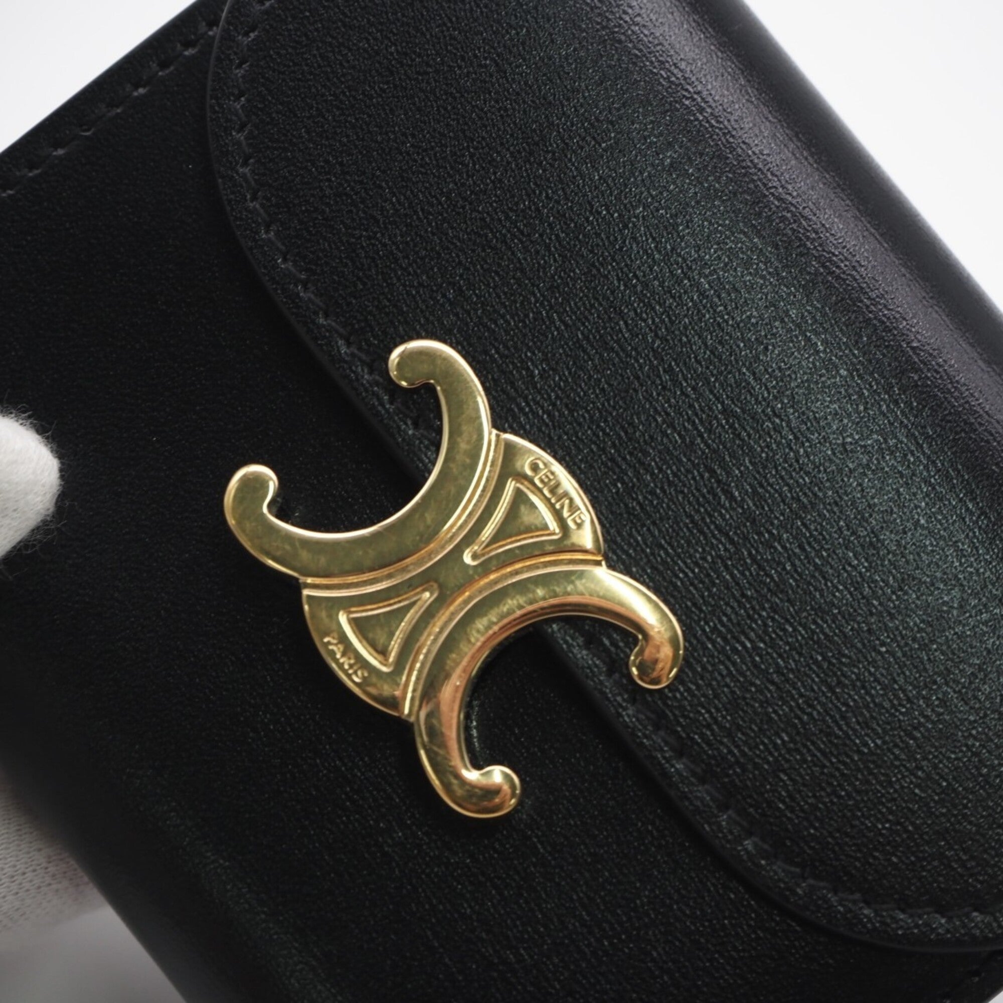 Celine Black Leather Wallet (Tri-Fold) (Pre-Owned)