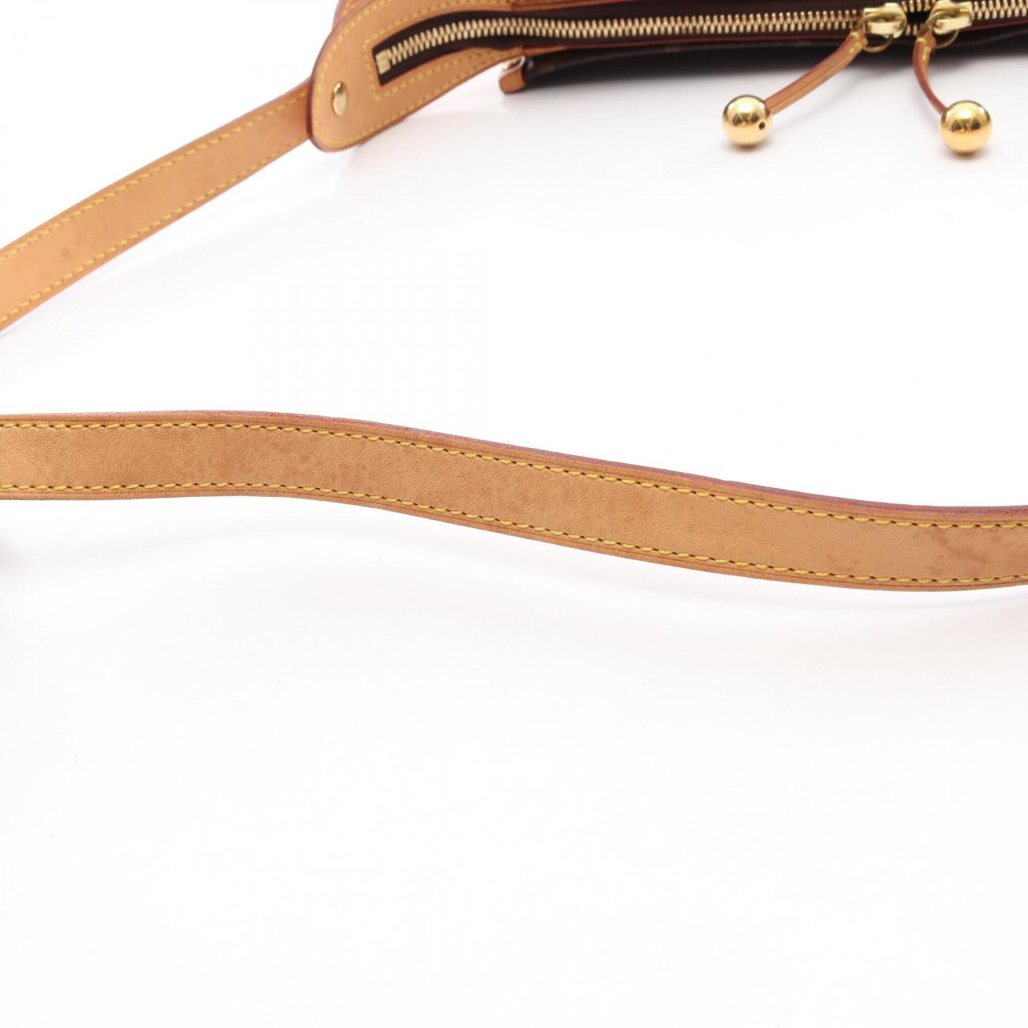 Louis Vuitton Brown Coated Canvas Leather Handbag Shoulder Bag (Pre-Owned)