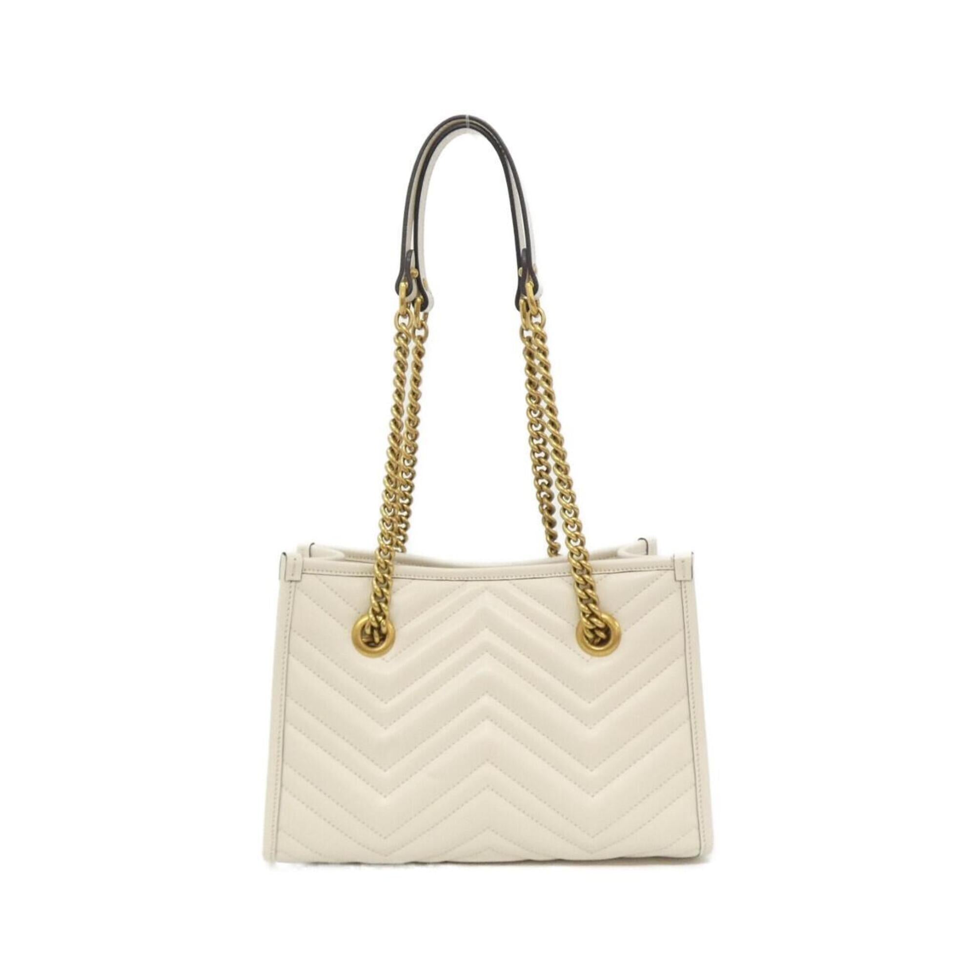 Gucci White Quilting Leather Shoulder Bag (Pre-Owned)