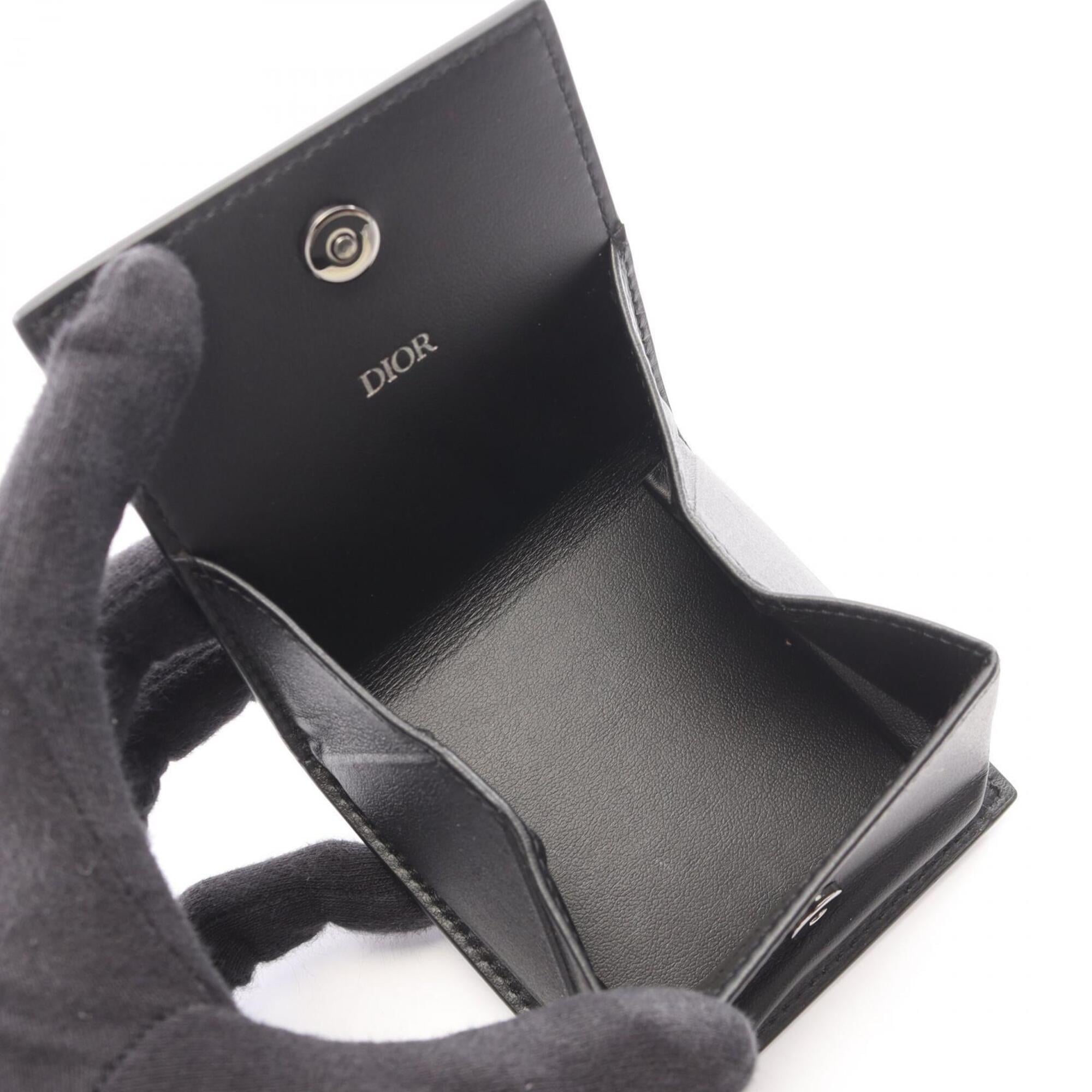 Christian Dior Black Leather Coin Purse/Coin Case (Pre-Owned)