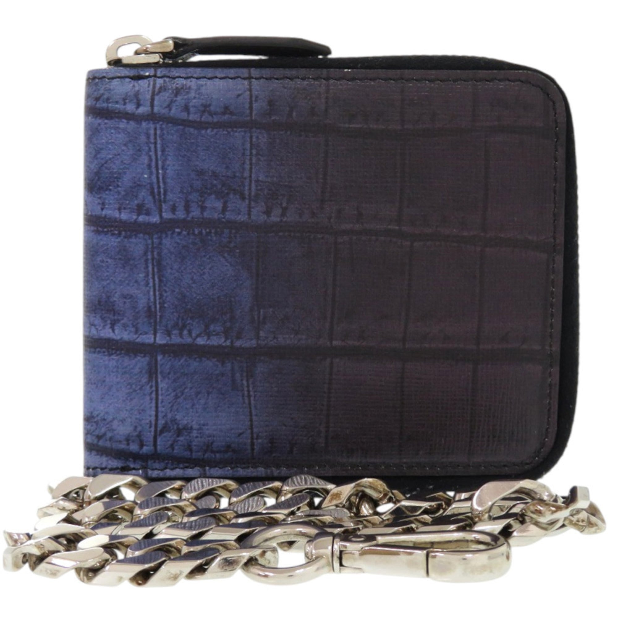 Fendi Black Blue Leather Wallet (Bi-Fold) (Pre-Owned)