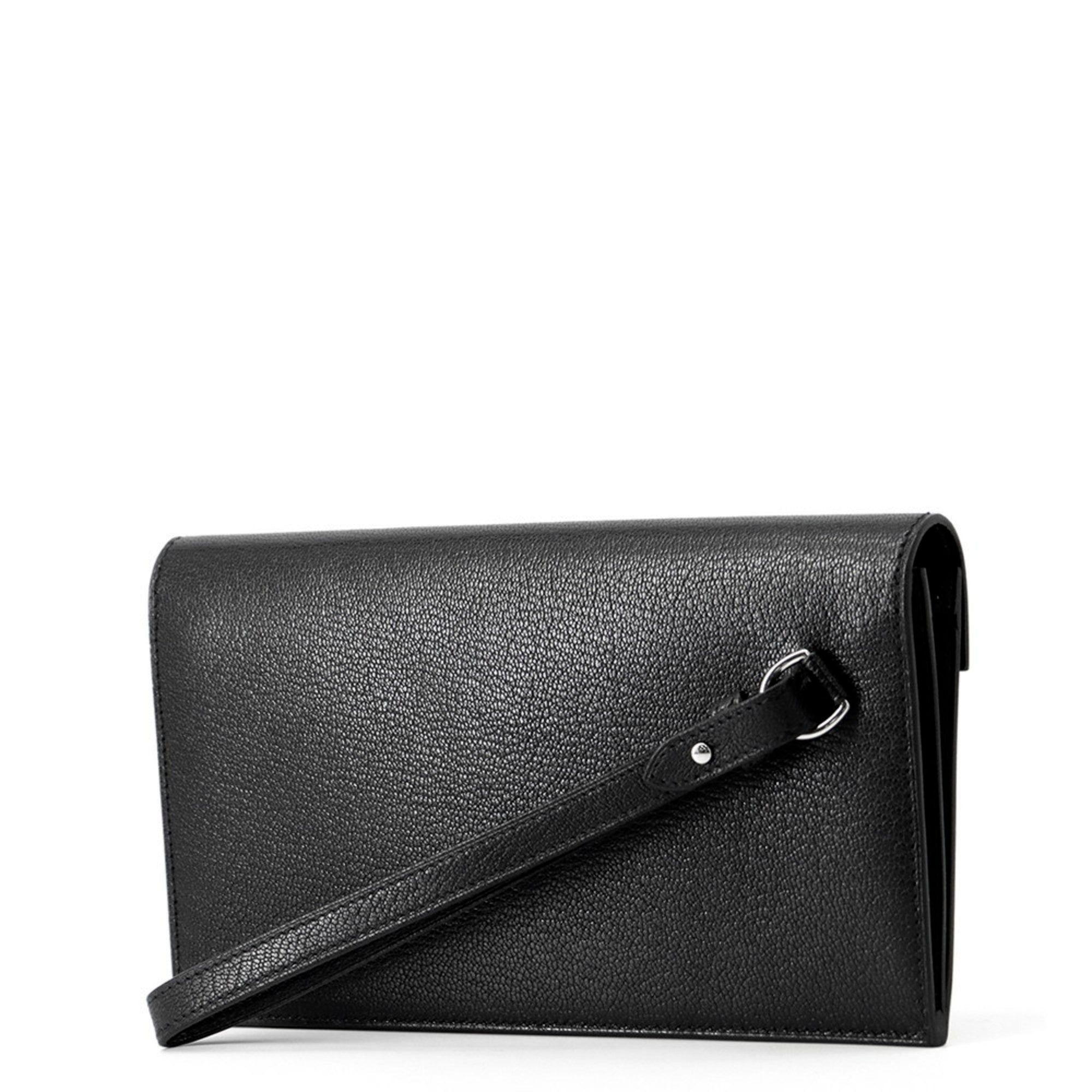 Hermes Kelly Black Chevre Leather Long Wallet (Bi-Fold) (Pre-Owned)