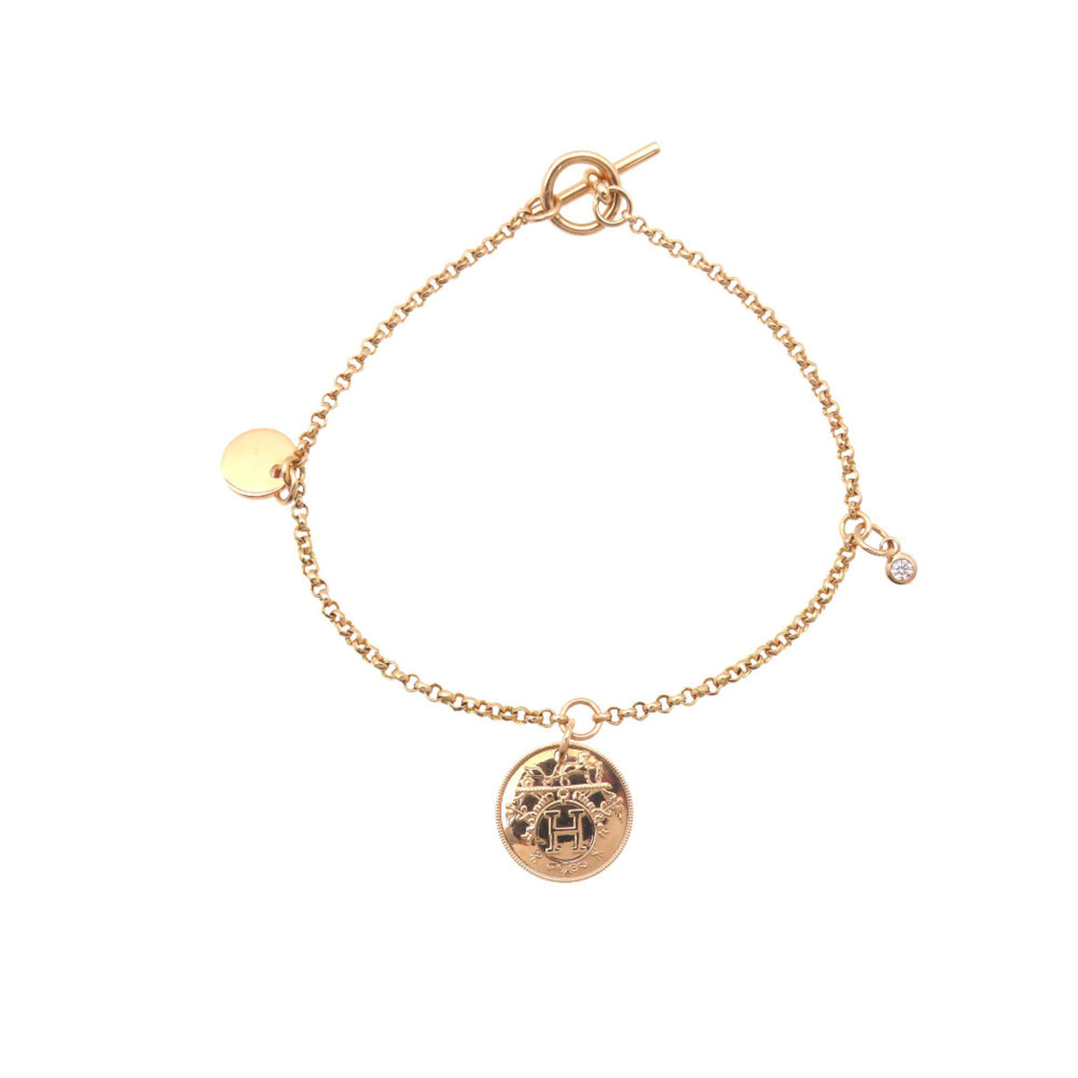 Hermes Pink Gold (18K) Charm Bracelet (Pre-Owned)