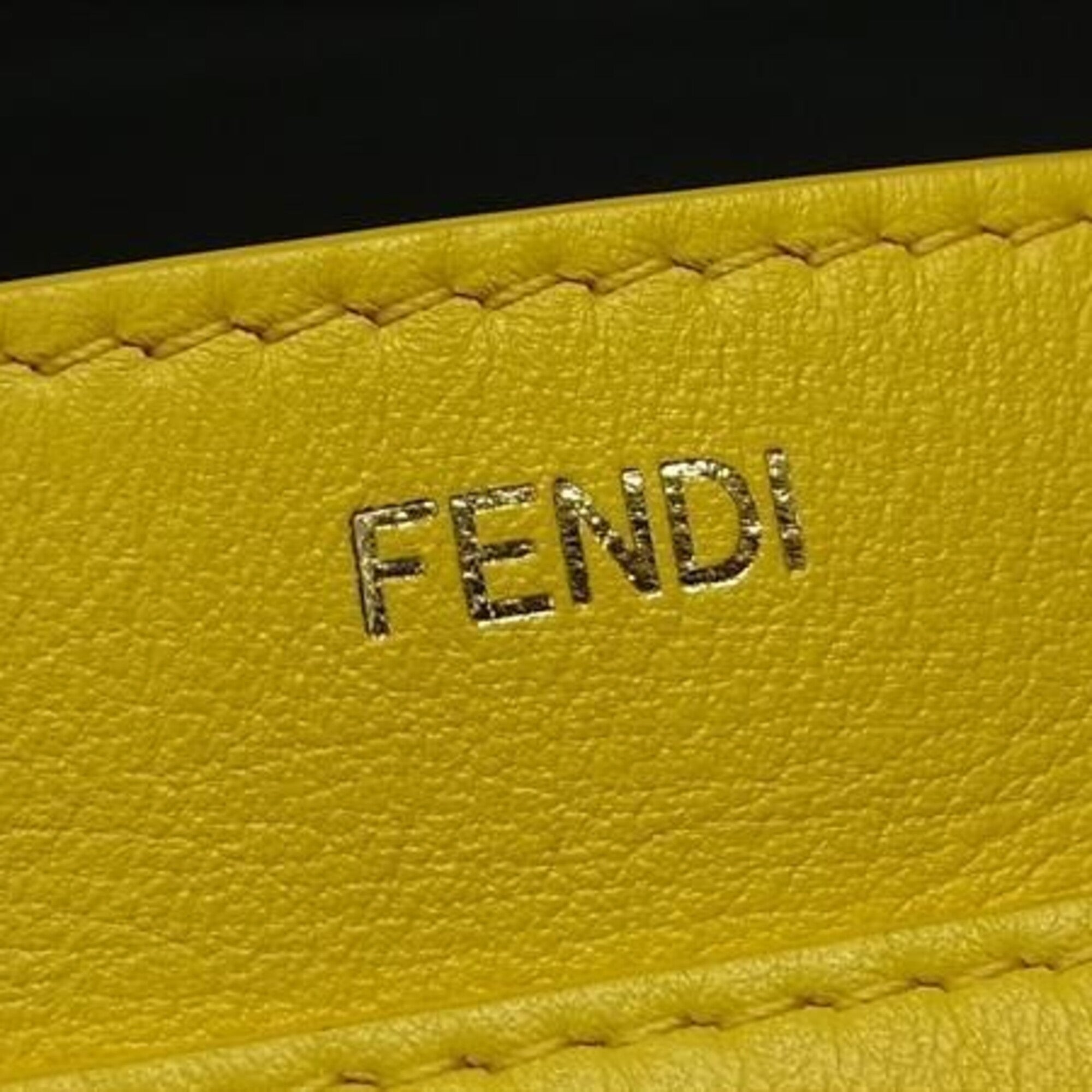 Fendi Yellow Leather Pouch (Pre-Owned)