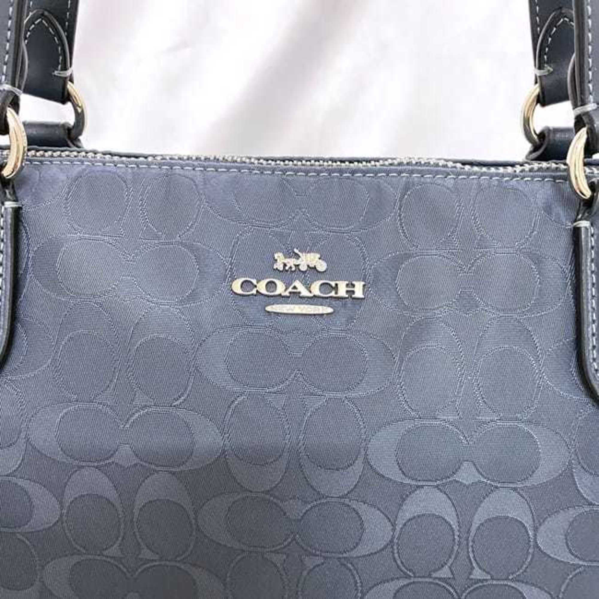 Coach Nylon Leather Tote Bag (Pre-Owned)