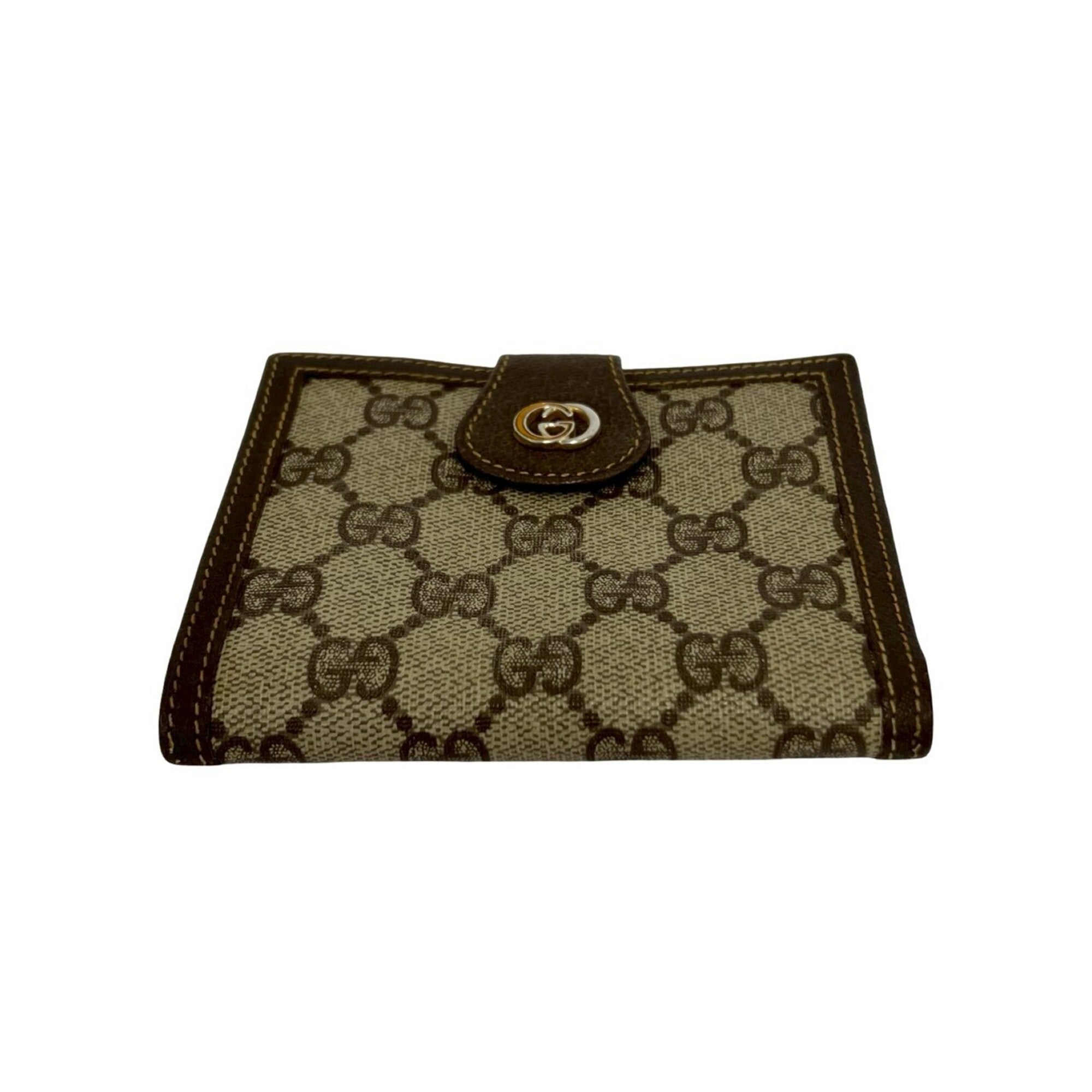 Gucci Brown Canvas Leather Wallet (Bi-Fold) (Pre-Owned)