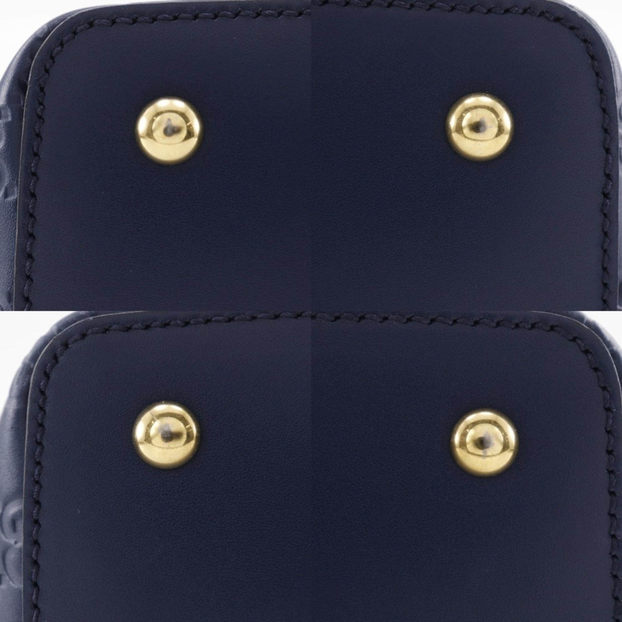 Gucci Navy Leather Handbag (Pre-Owned)