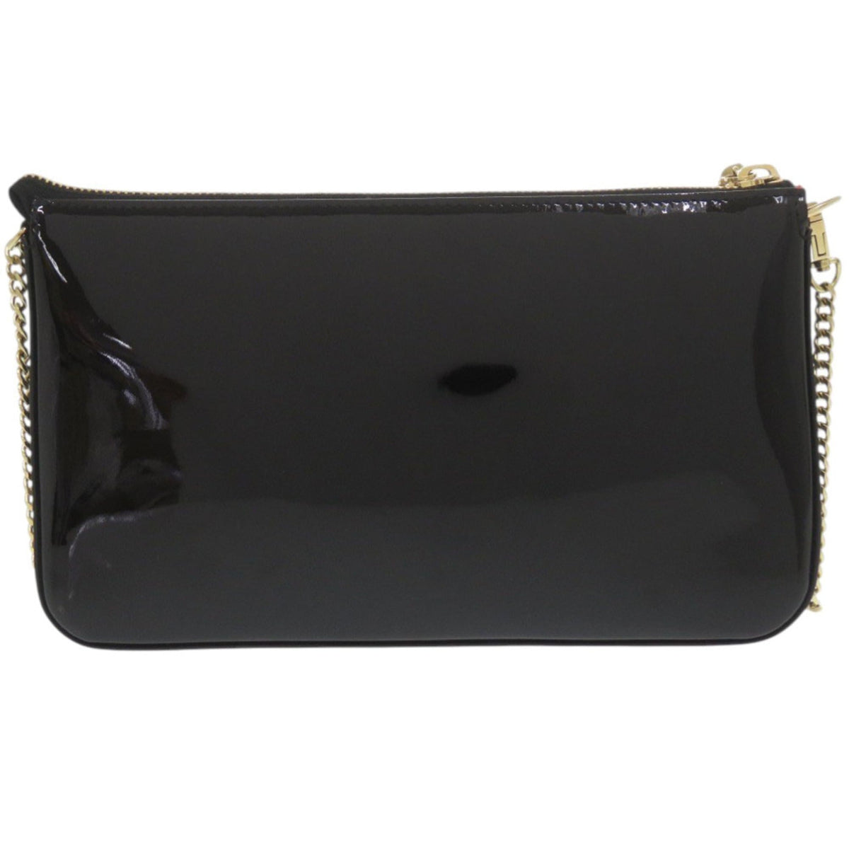 Christian Louboutin Black Red Color Patent Leather Shoulder Bag (Pre-Owned)
