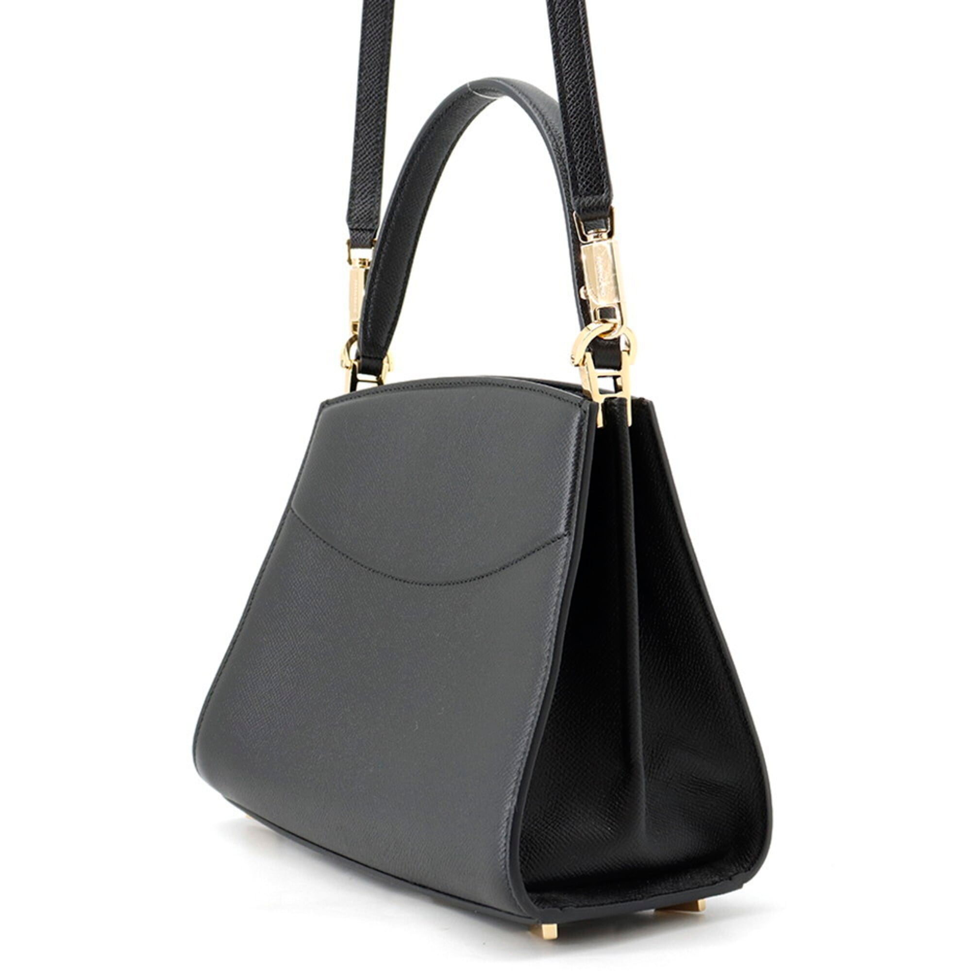 Salvatore Ferragamo Black Leather Handbag (Pre-Owned)