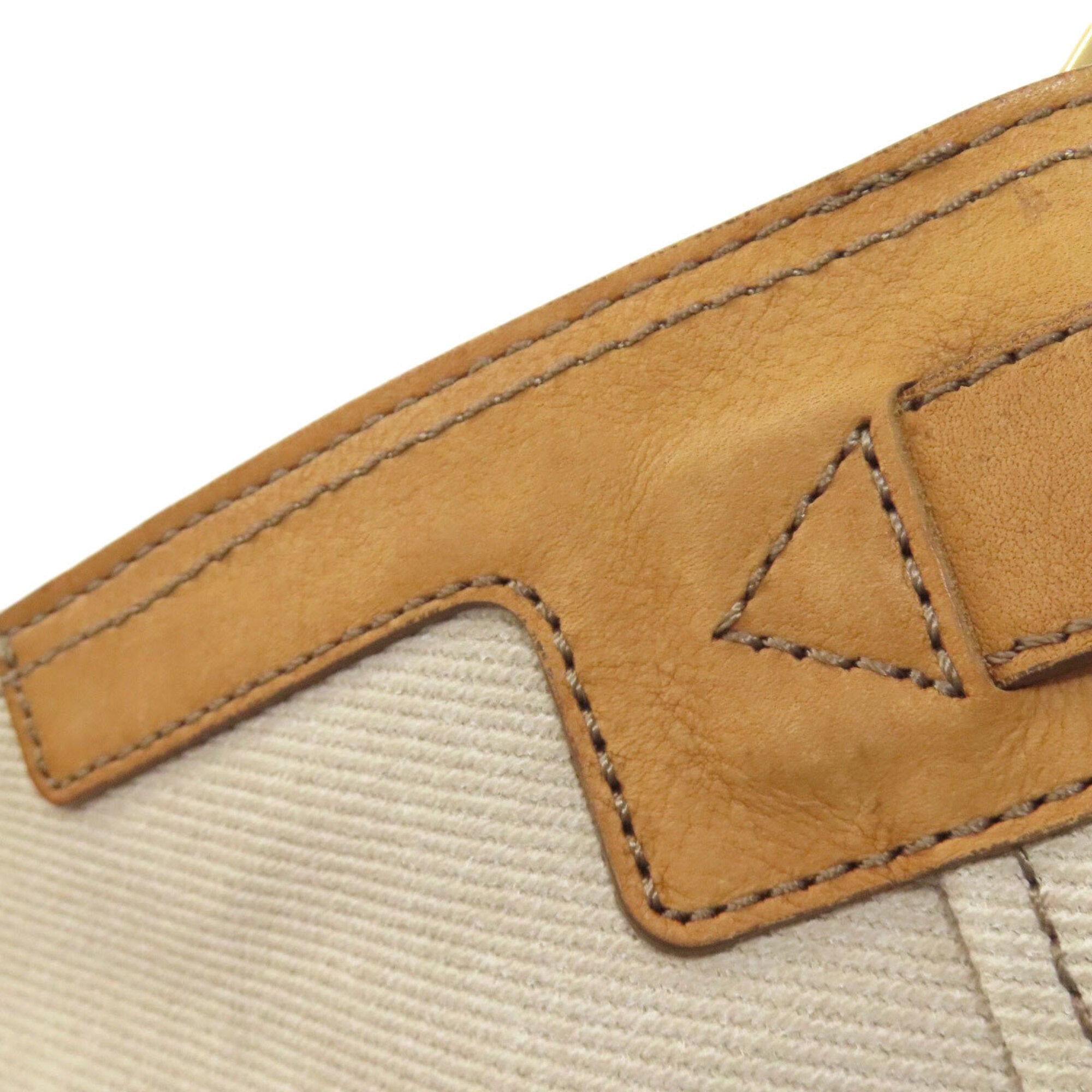 Burberry Brown Gray Canvas Leather Handbag (Pre-Owned)
