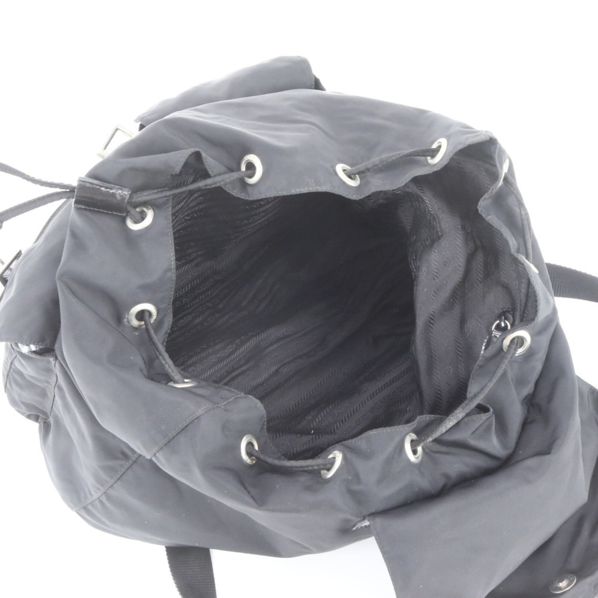 Prada Black Leather Nylon Backpack (Pre-Owned)