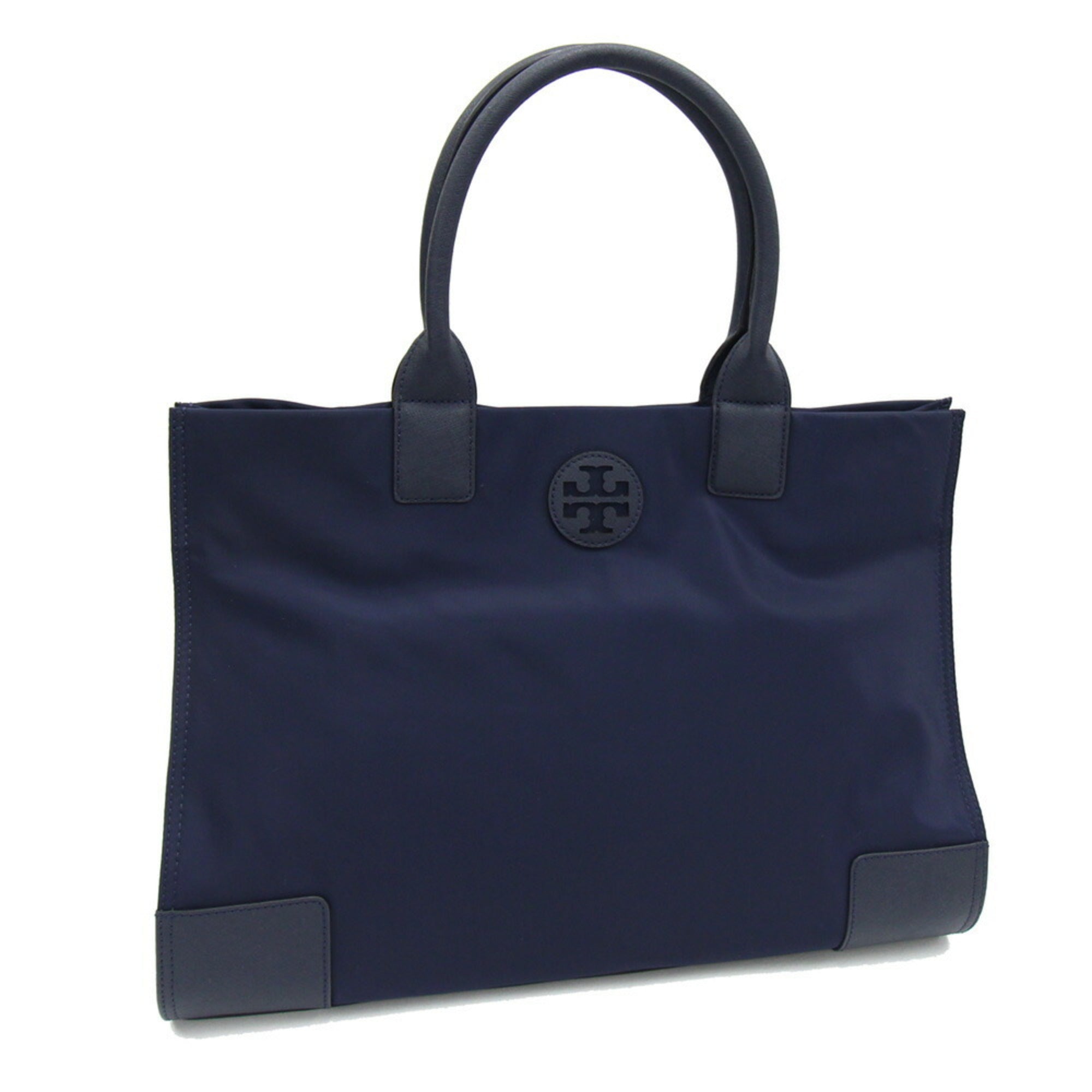 Tory Burch Dark Navy Nylon Leather Tote Bag (Pre-Owned)